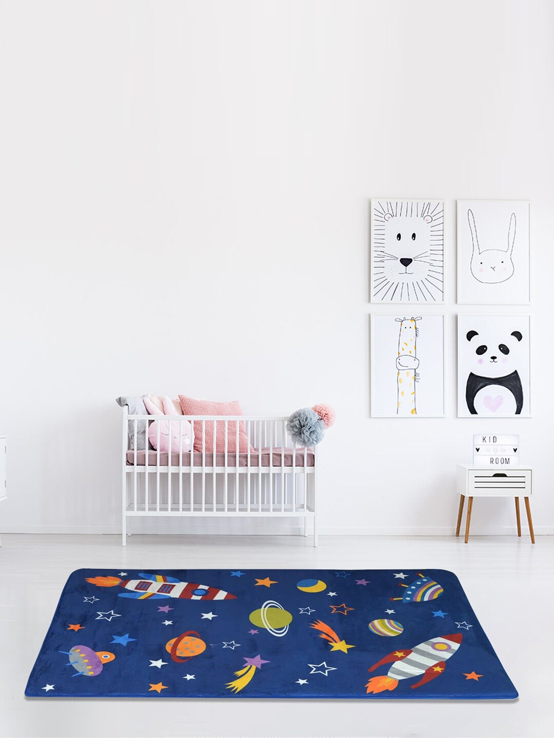 

Athome by Nilkamal Blue Printed Anti-Skid Carpets