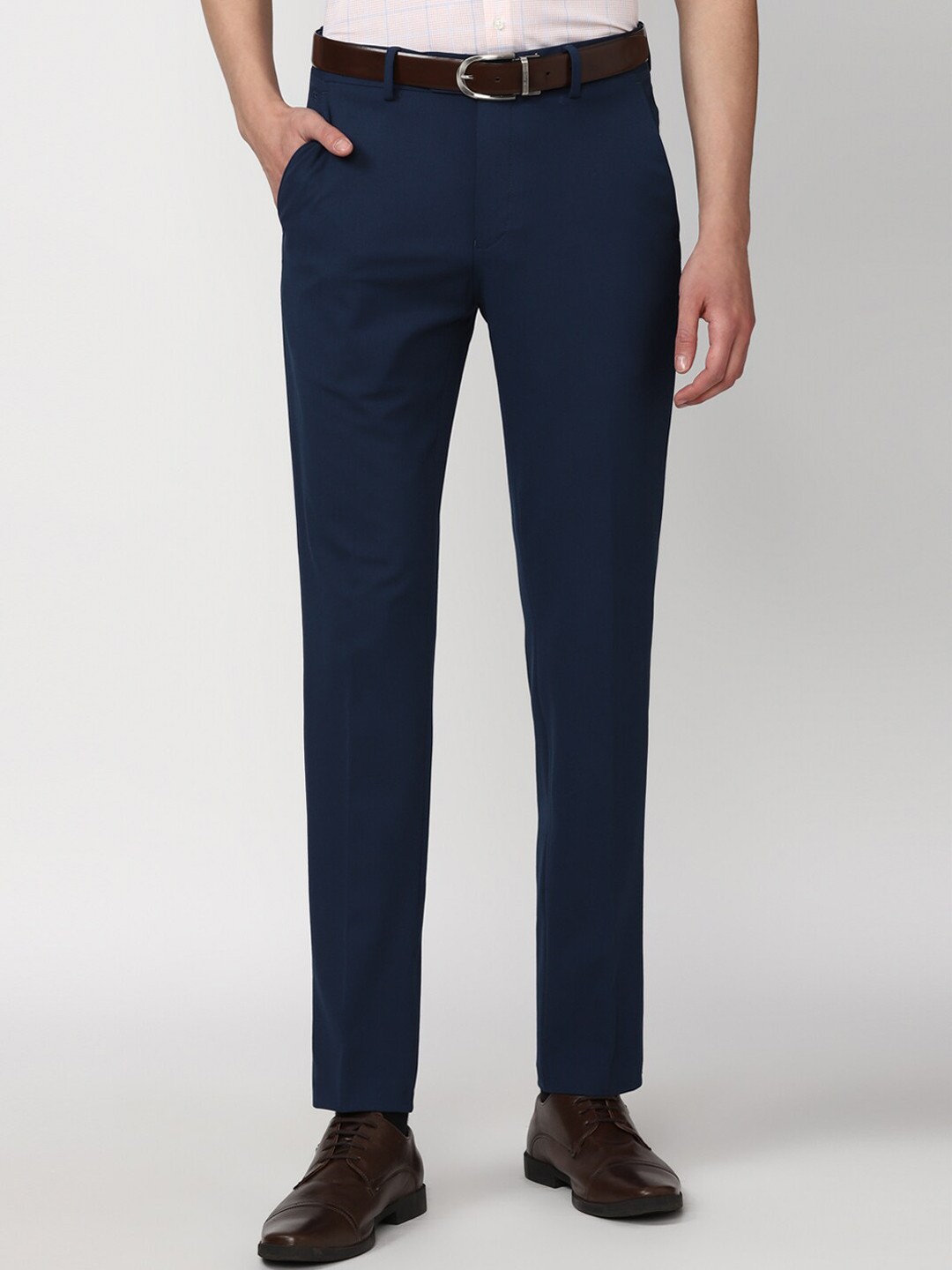 

Peter England Elite Men Blue Slim Fit Formal Trousers