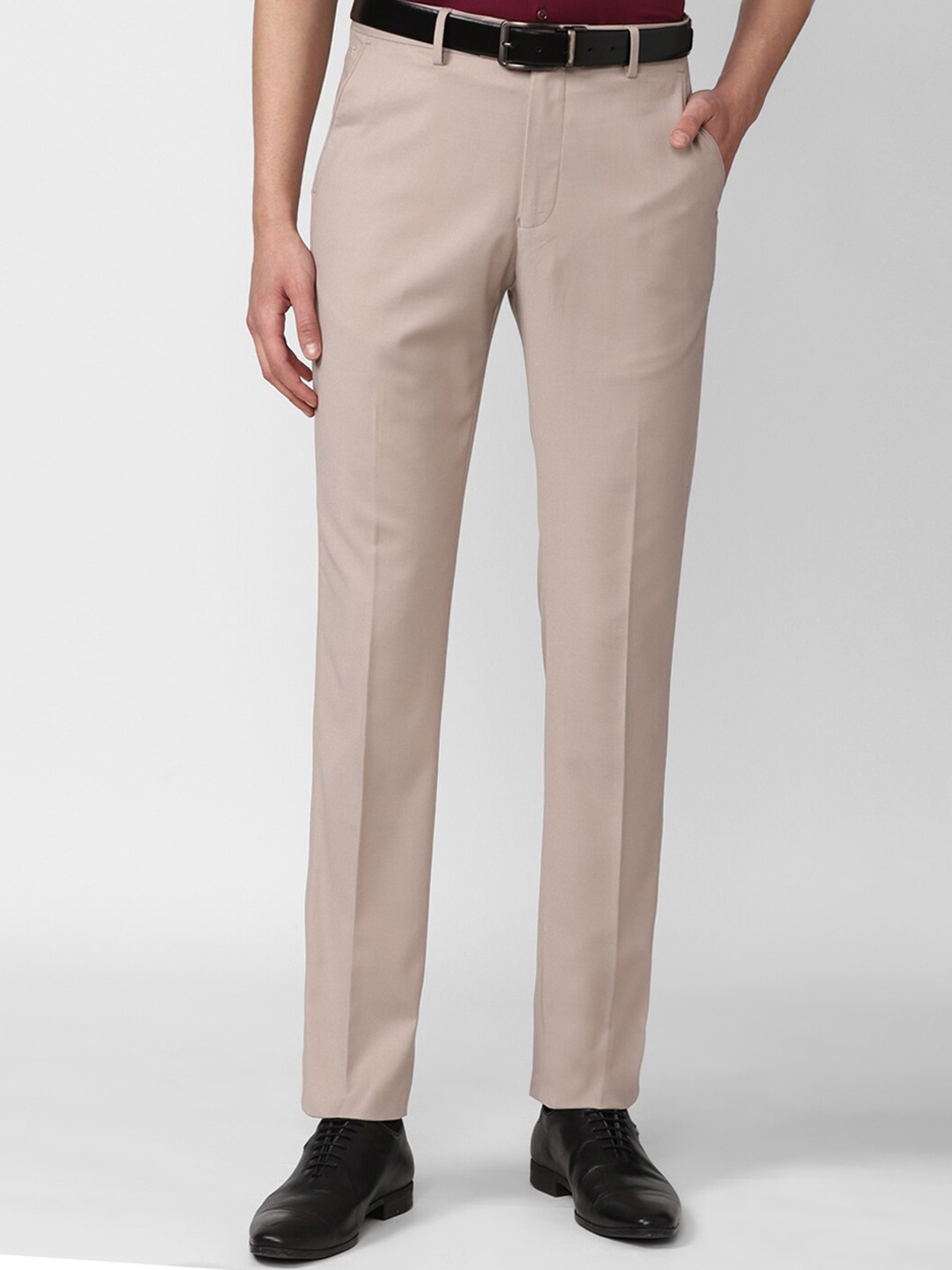 

Peter England Elite Men Beige Slim Fit Formal Trousers