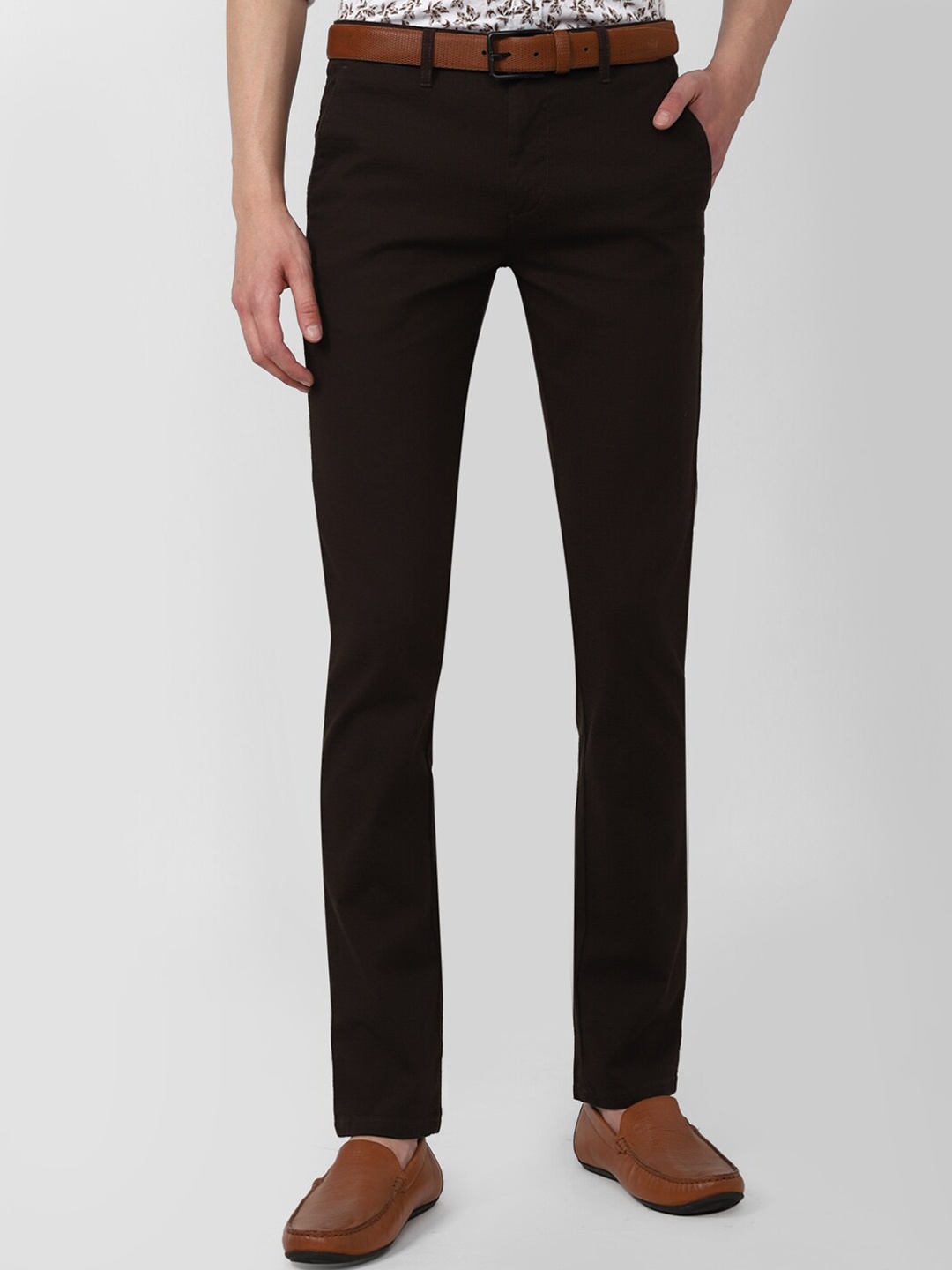 

V Dot Men Brown Slim Fit Trousers