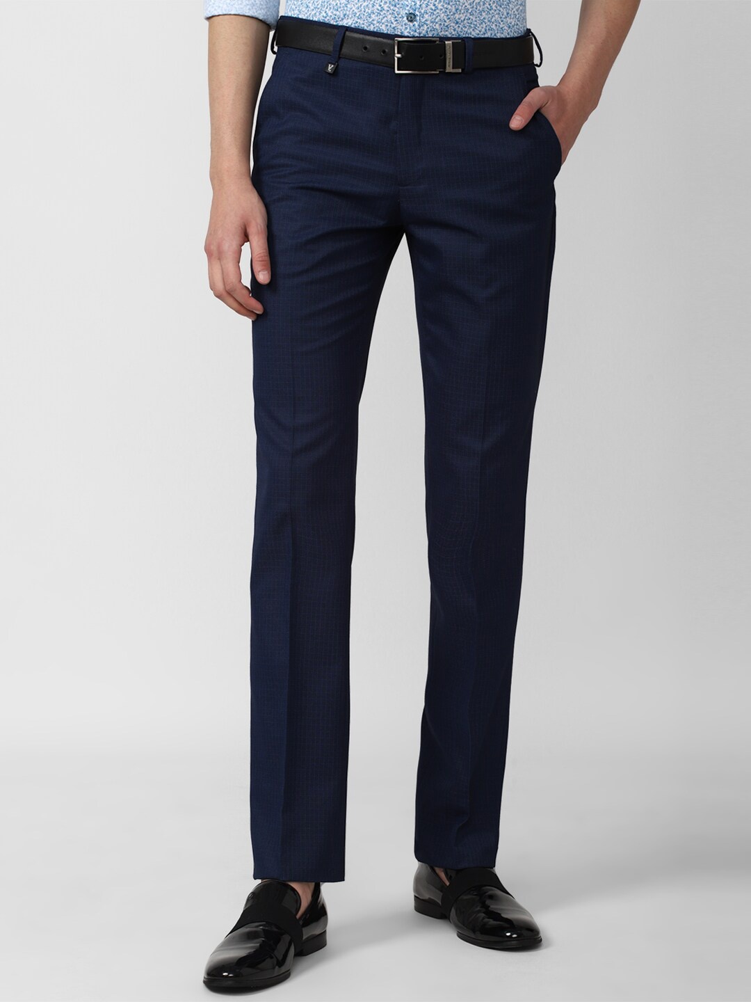 

V Dot Men Navy Blue Skinny Fit Trousers