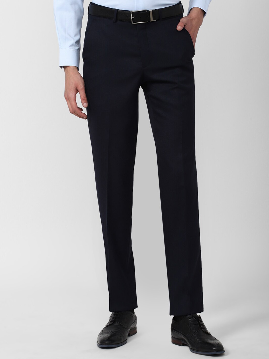 

Van Heusen Men Navy Blue Formal Trousers
