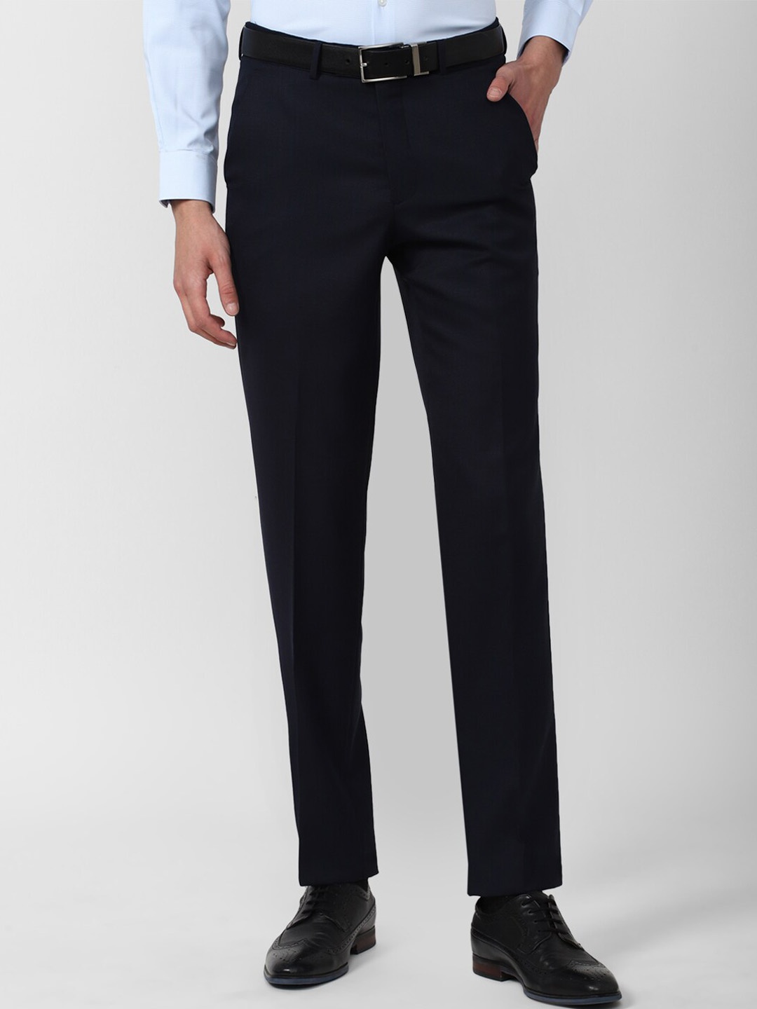 

Van Heusen Men Navy Blue Formal Trousers