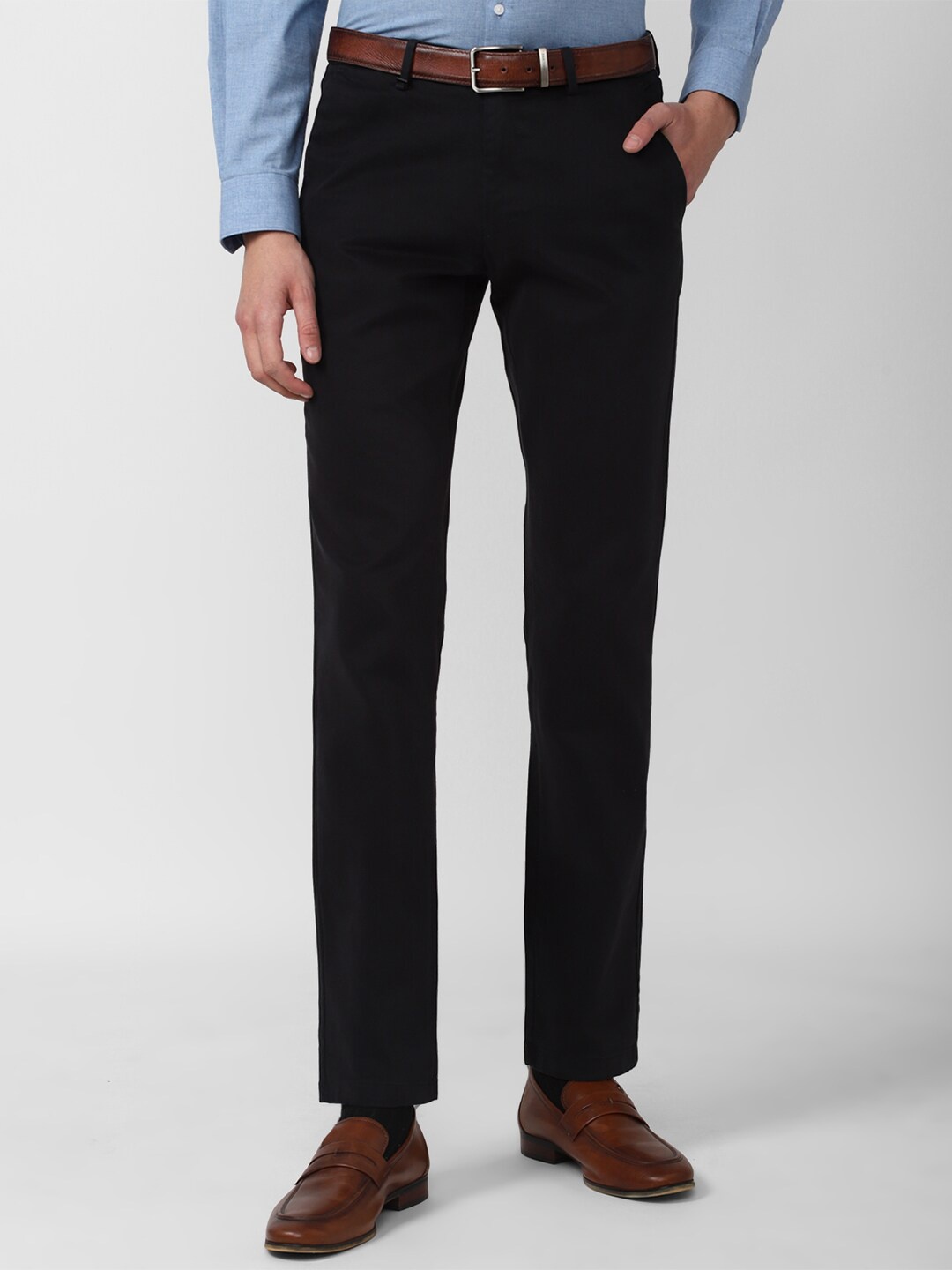 

Van Heusen Men Black Slim Fit Formal Trousers