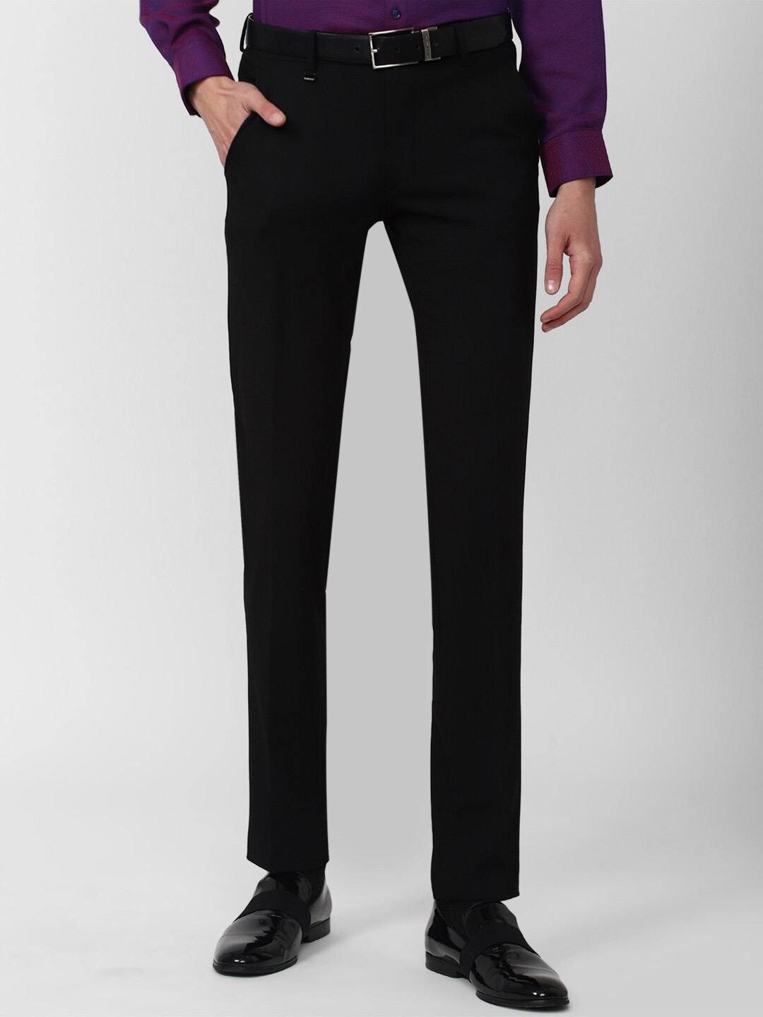 

Van Heusen Men Black Slim Fit Formal Trousers
