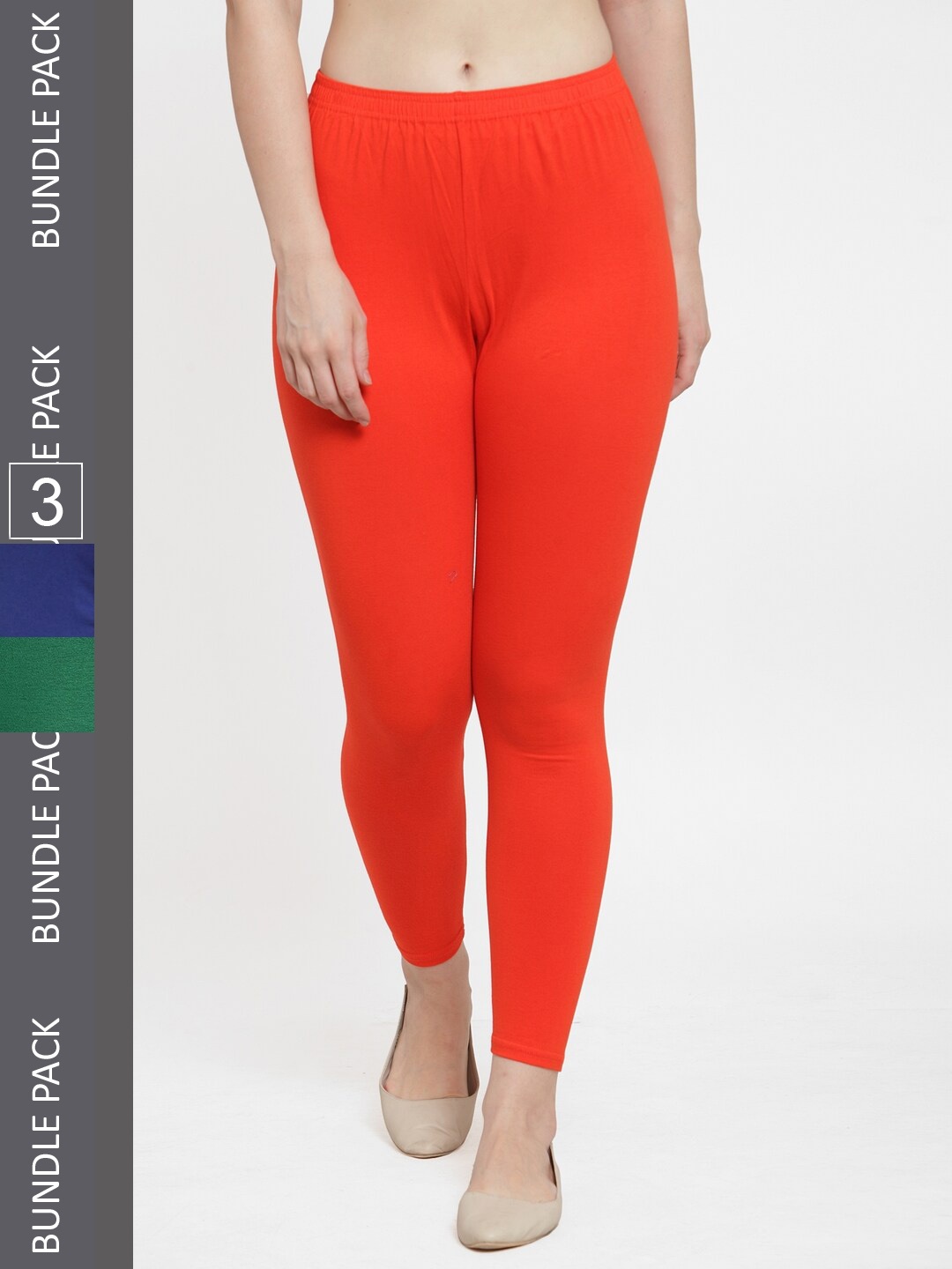 

GRACIT Pack Of 3 Ankle Length Leggings, Blue