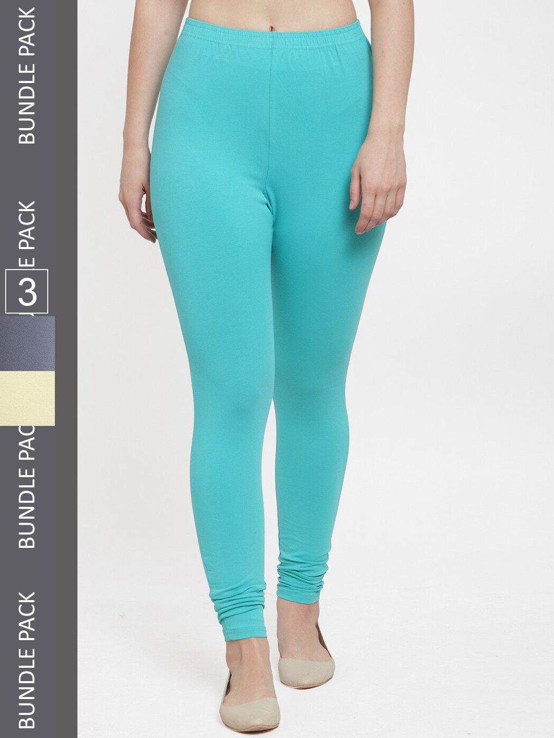 

GRACIT Pack Of 3 Ankle Length Leggings, Grey