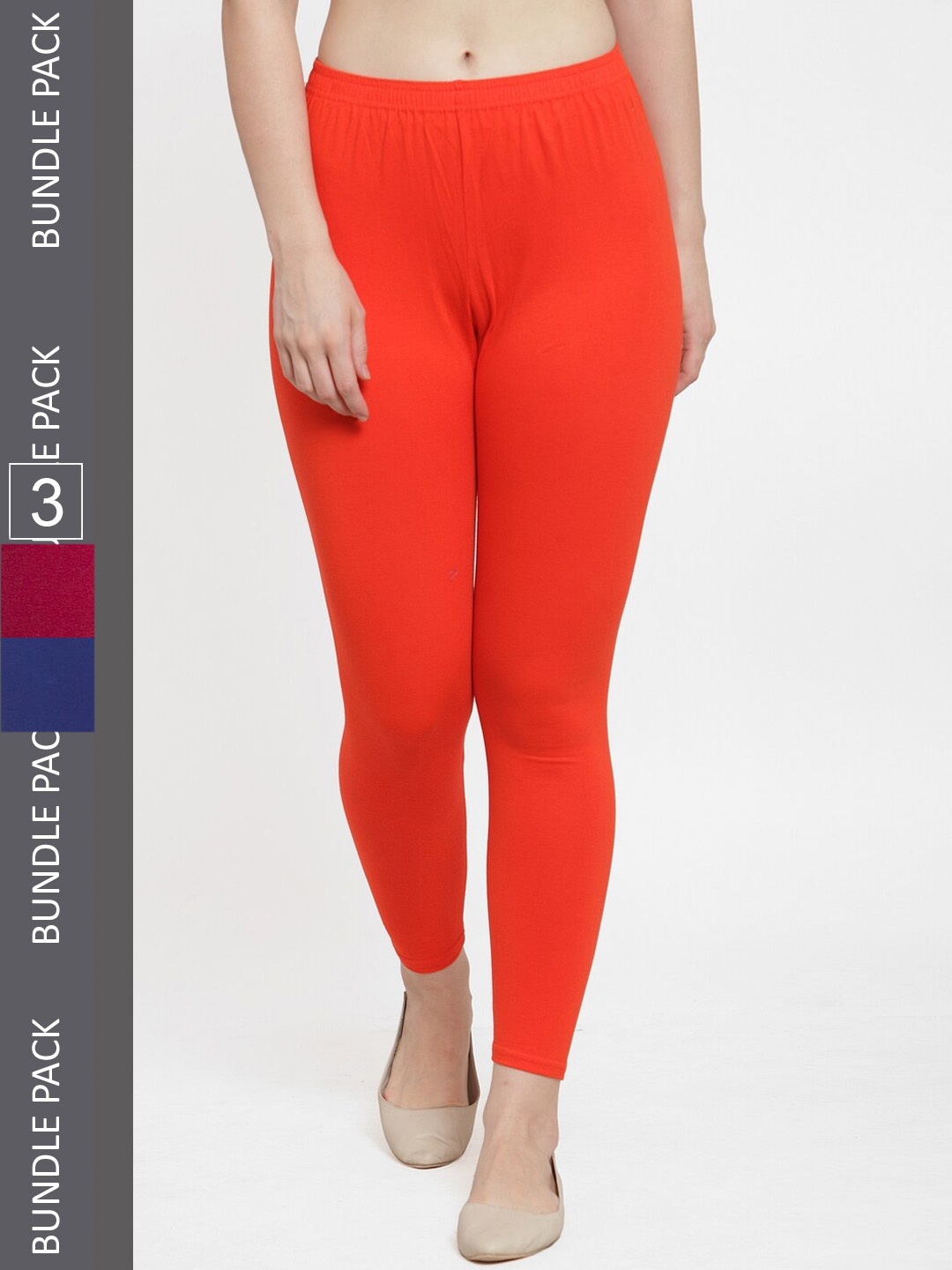 

GRACIT Pack Of 3 Ankle-Length Leggings, Blue