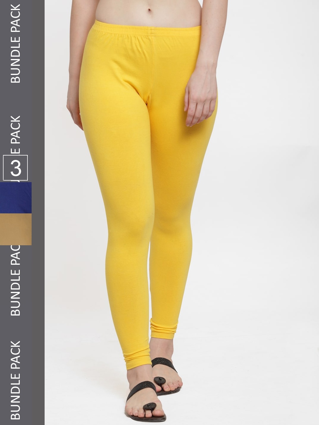 

GRACIT Pack Of 3 Ankle Length Leggings, Blue