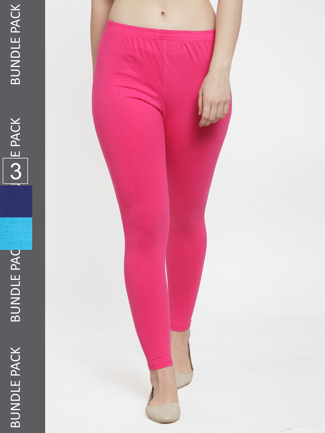 

GRACIE Pack Of 3 Ankle-Length Leggings, Blue