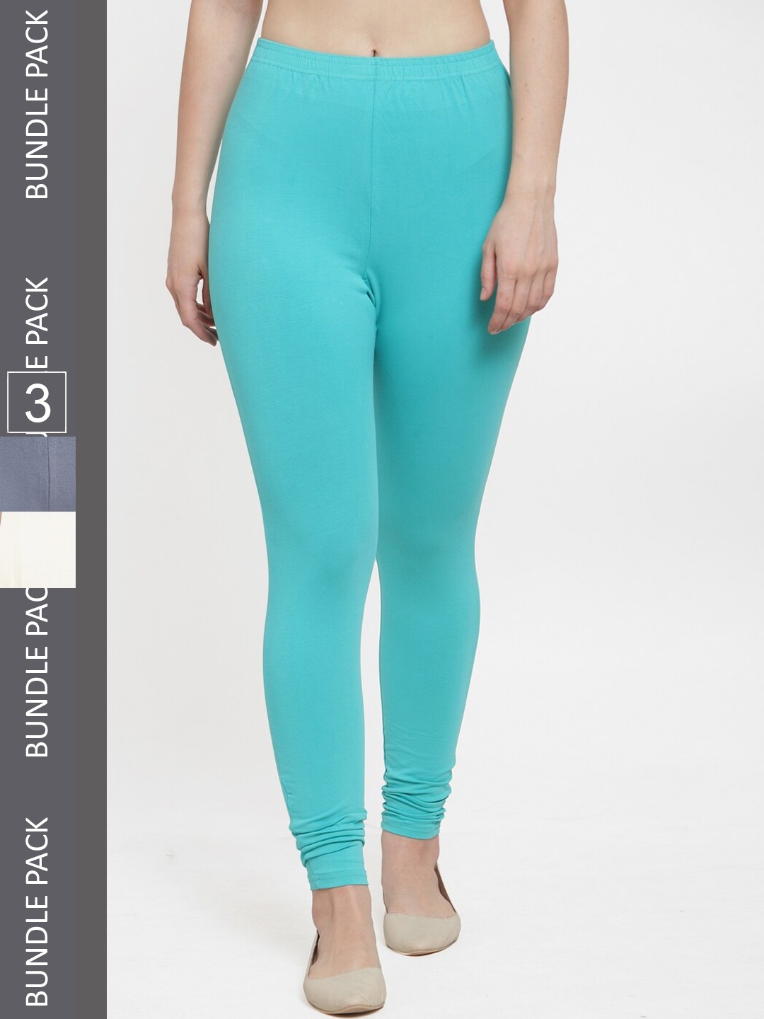 

GRACIT Pack Of 3 Ankle Length Leggings, Grey