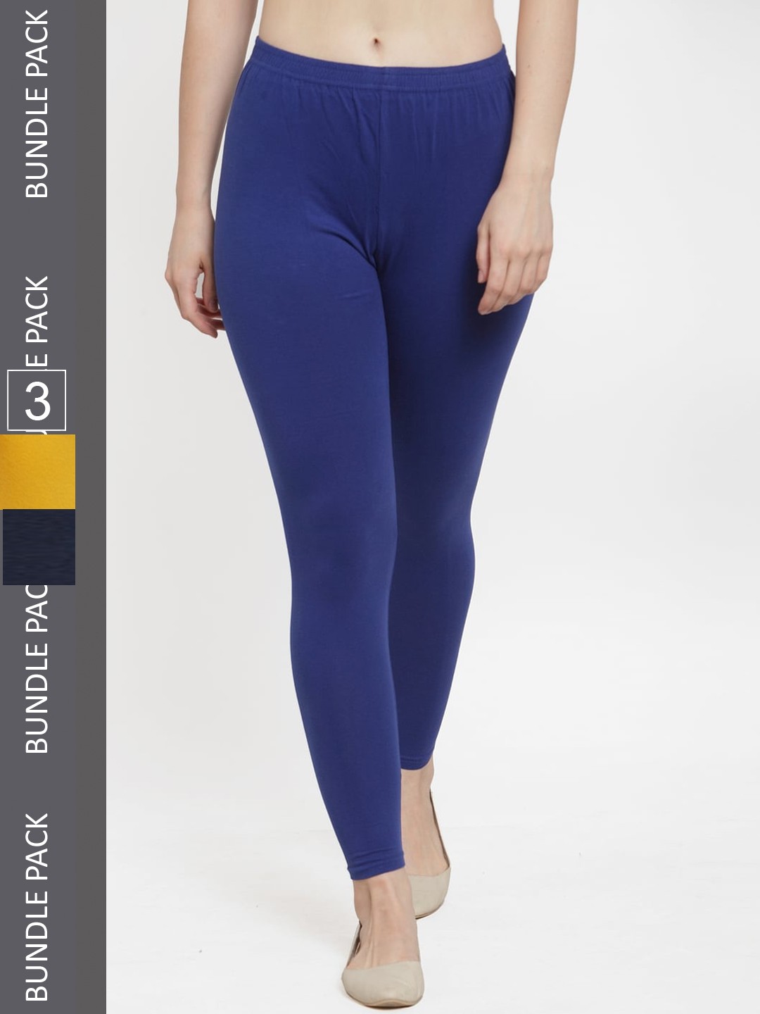 

GRACIT Pack Of 3 Ankle Length Leggings, Blue