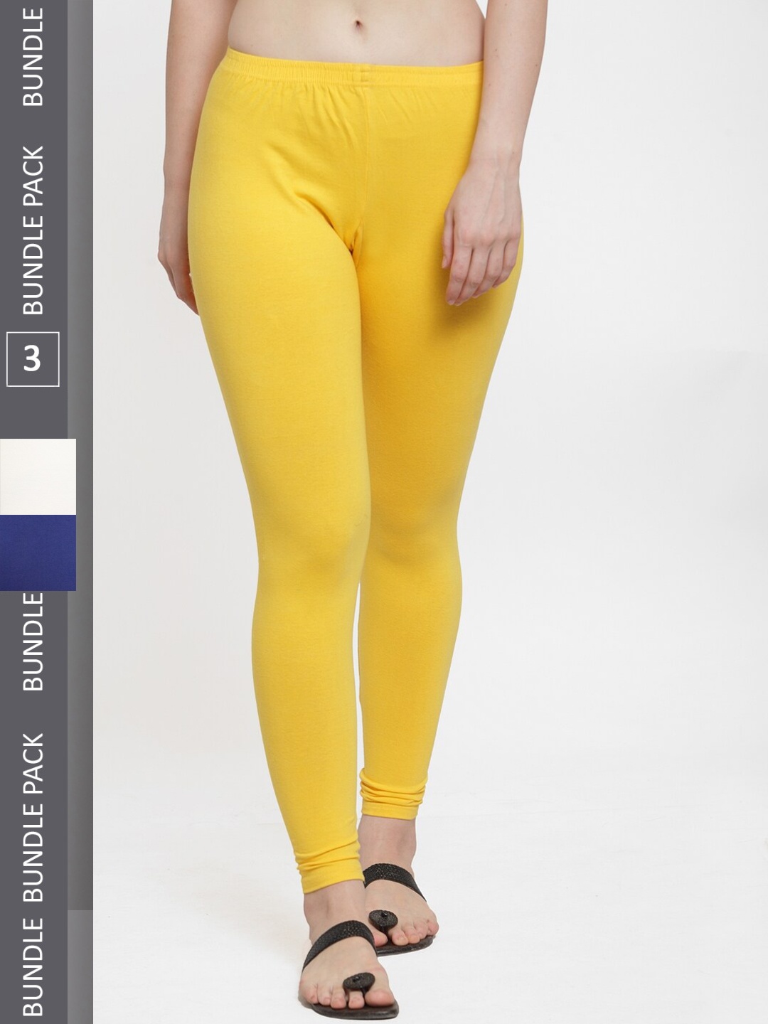 

GRACIT Pack Of 3 Ankle-Length Leggings, Blue