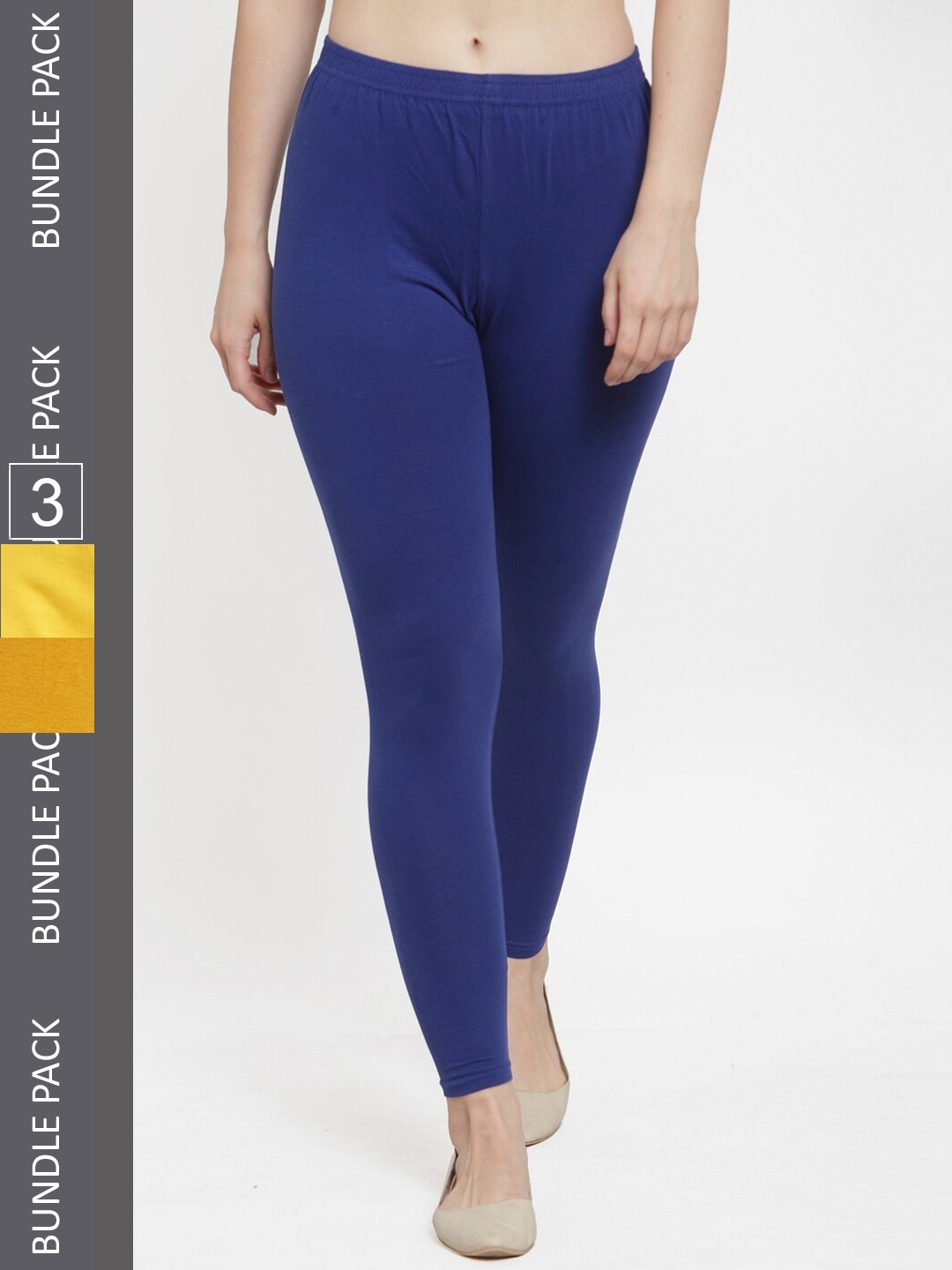 

GRACIT Pack Of 3 Ankle Length Leggings, Blue