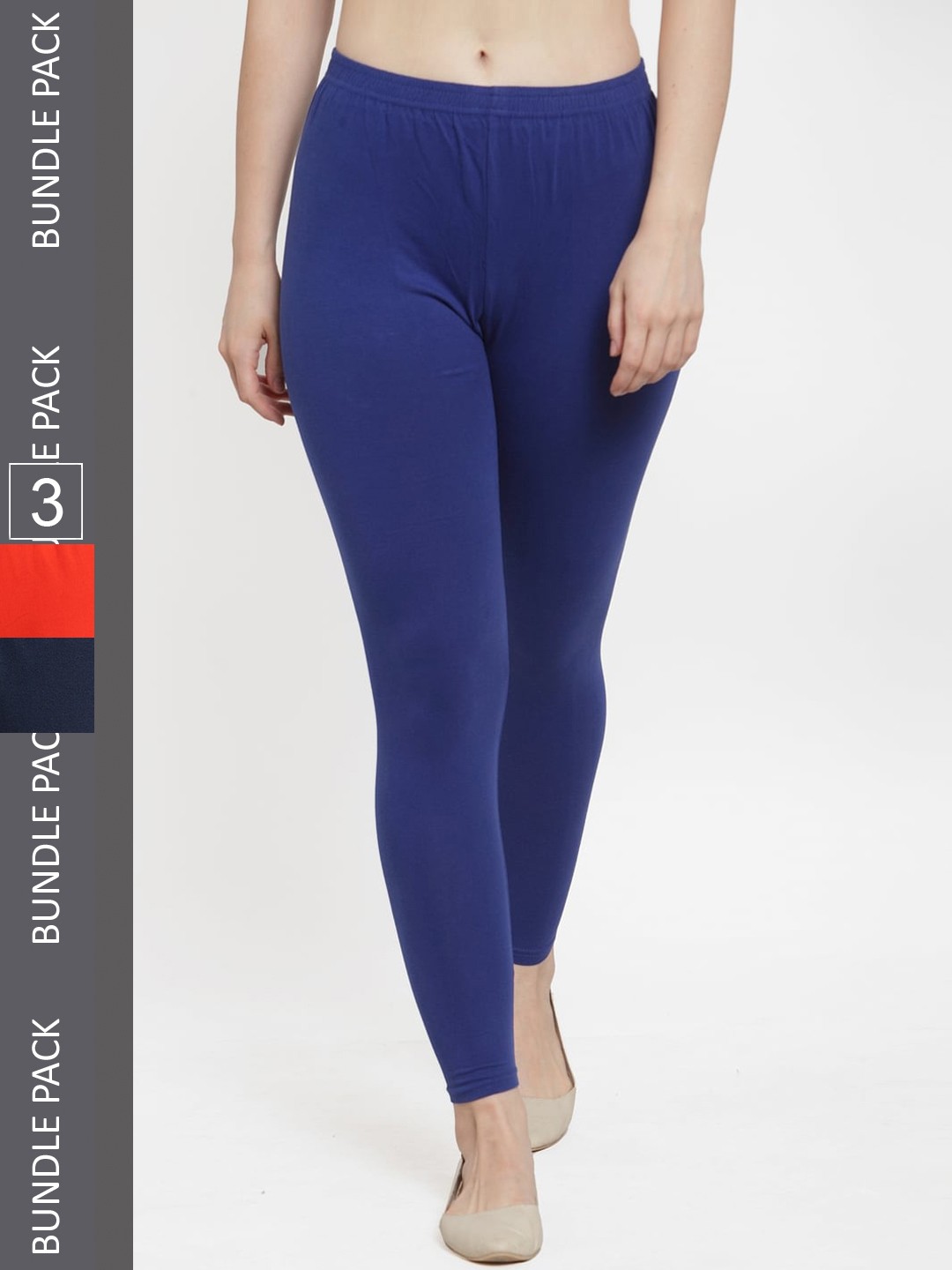 

GRACIT Pack Of 3 Ankle Length Leggings, Blue
