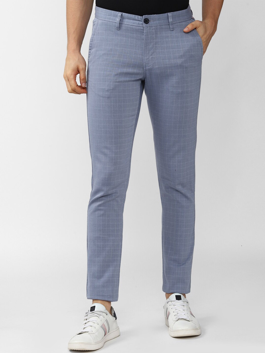 

Van Heusen Sport Men Blue Checked Slim Fit Trousers