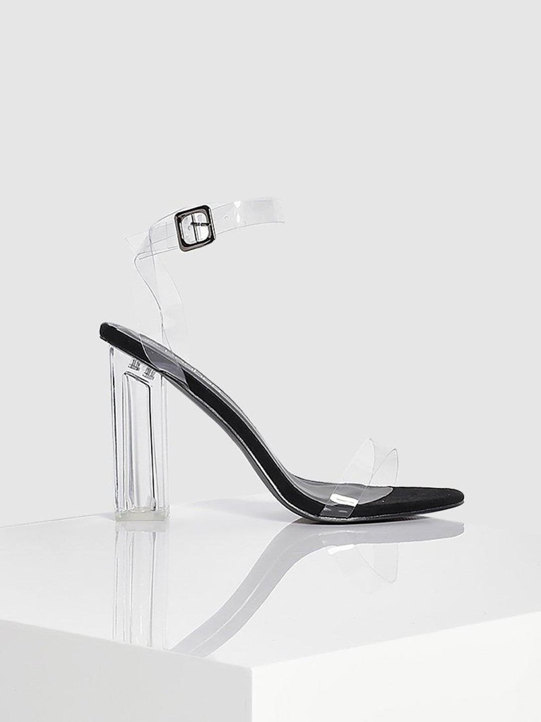 

Boohoo Transparent Wide Fit Block Heels