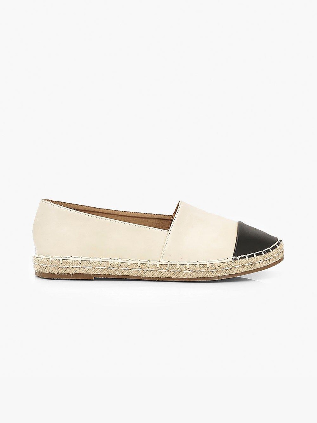 

Boohoo Women Off White & Black Colourblocked Espadrilles