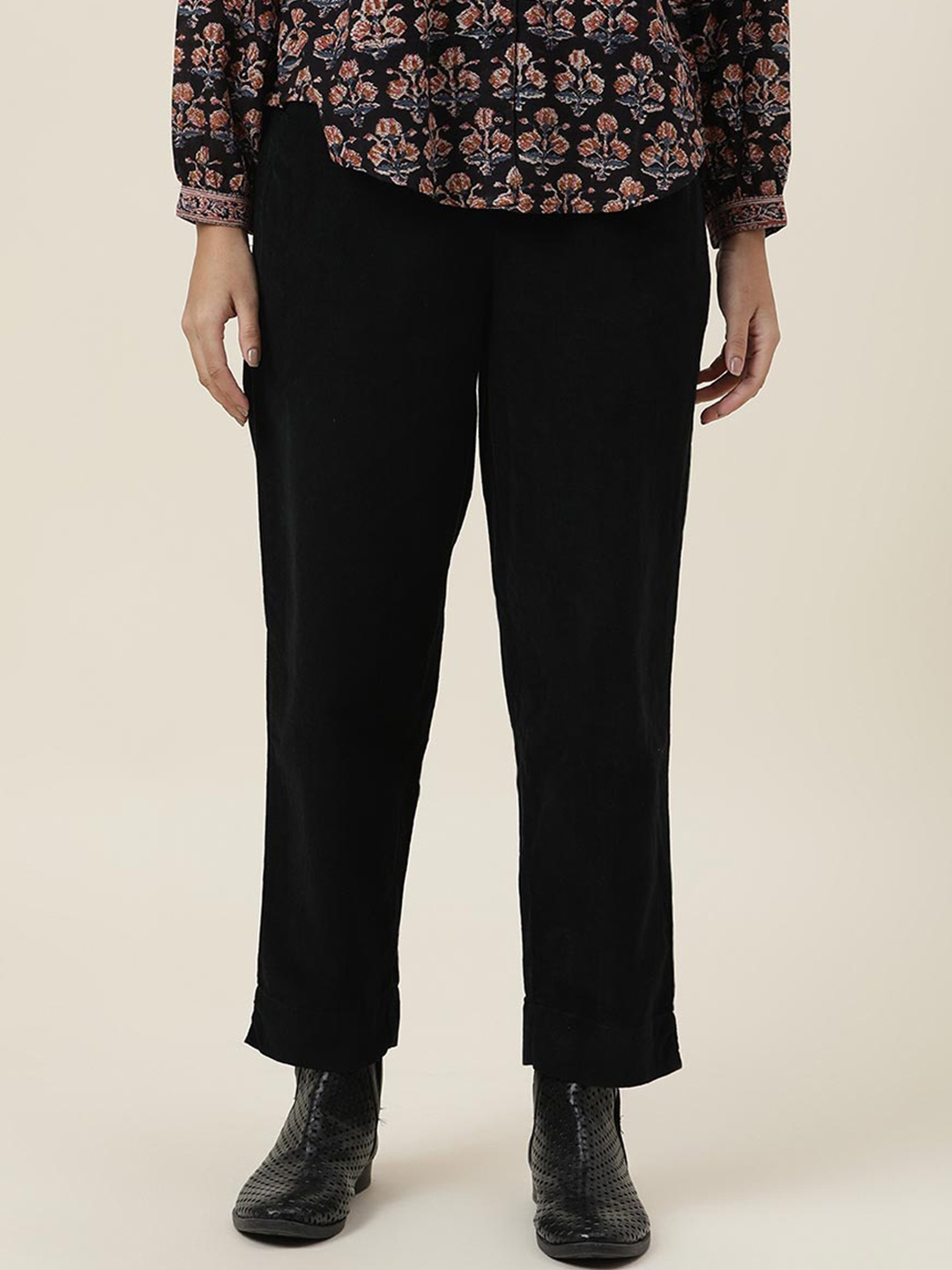 

Fabindia Women Black Cotton Trousers