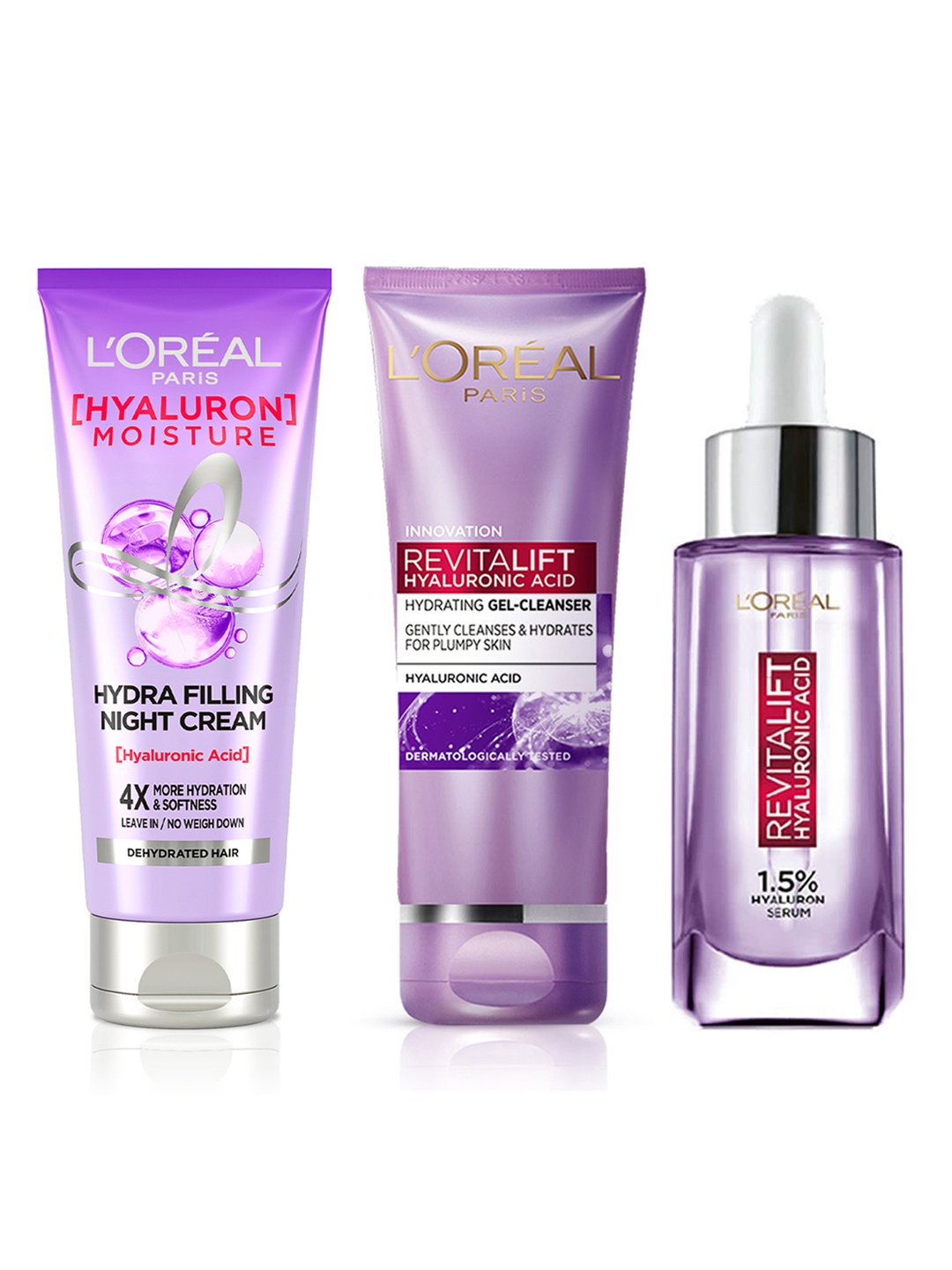 

LOreal Paris Revitalift Hyaluronic Acid Skin & Hair Care Combo - 245ml, Purple
