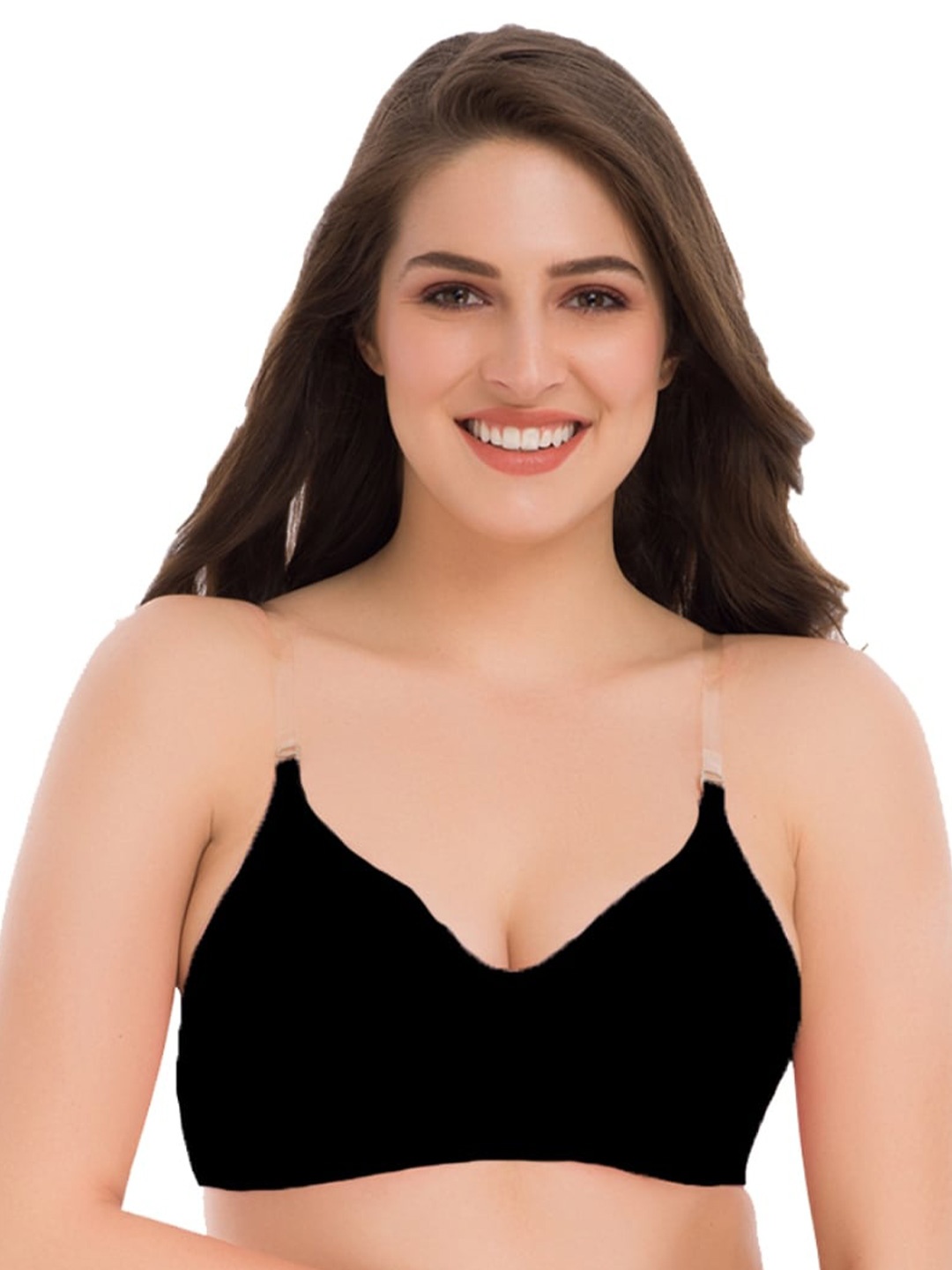 

GROVERSONS Paris Beauty Black Non Padded & Non-Wired Cotton Bra