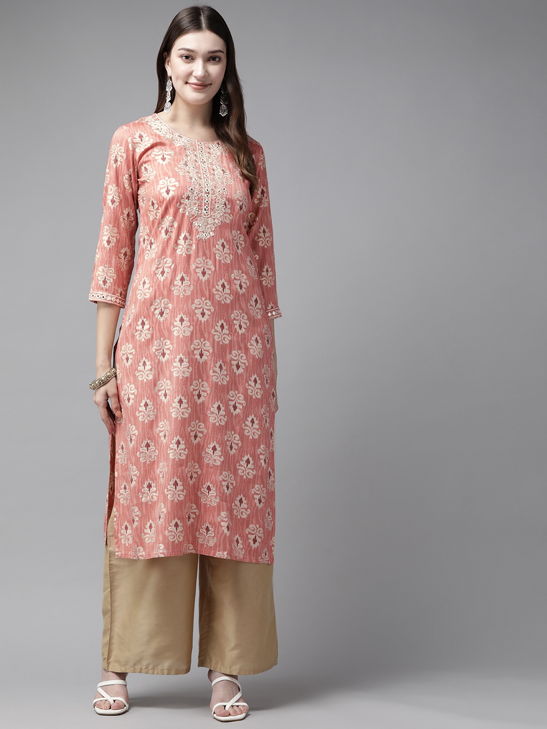 

Prakrti Women Ethnic Motifs Embroidered Kurta, Pink