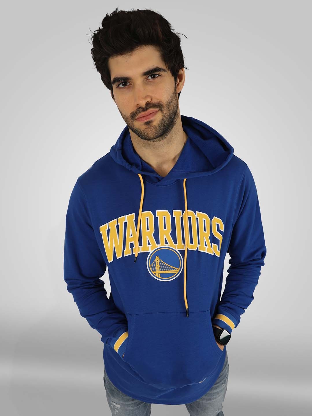 

NBA Men Royal Blue Golden State Warriors Typography Hoodie