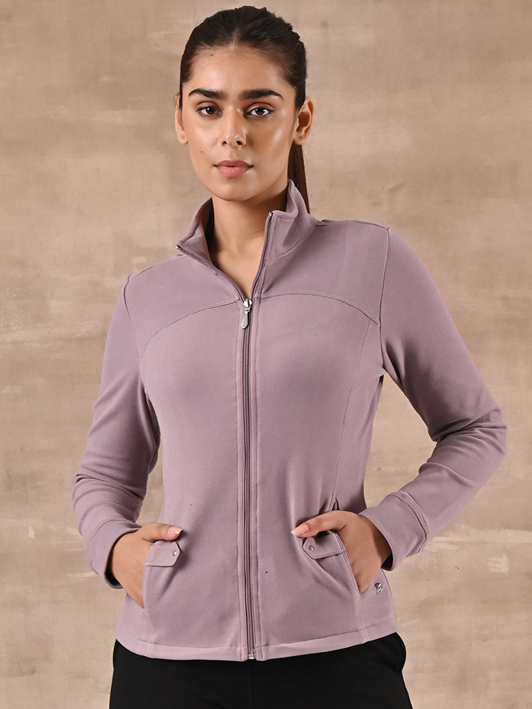 

Lakshita Women Lavender Outdoor Wool Open Front Jacket