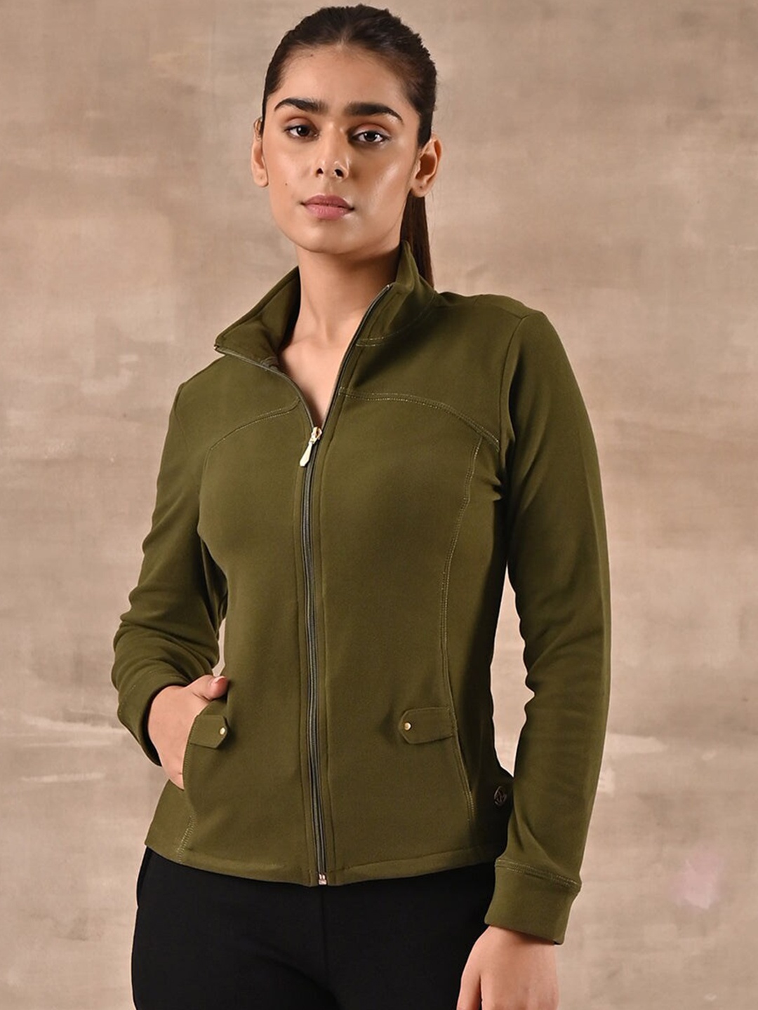 

Lakshita Women Olive Green Outdoor Wool Tailored Jacket
