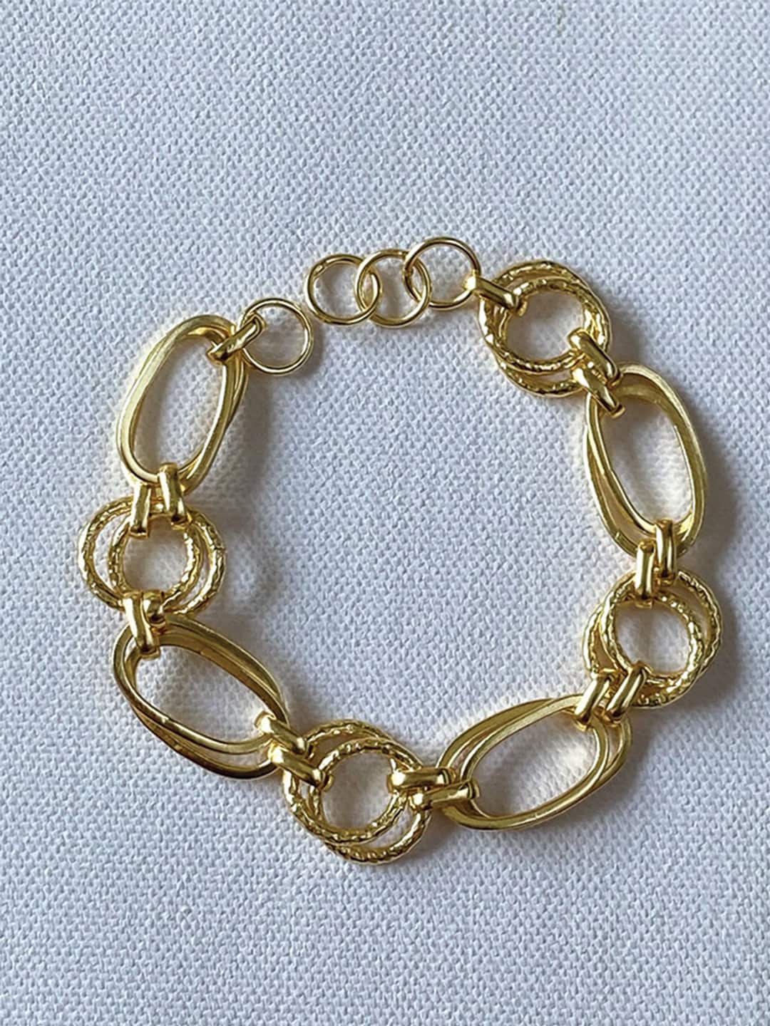 

Tipsyfly Women Gold Plated Gold-Toned Brass Link Bracelet