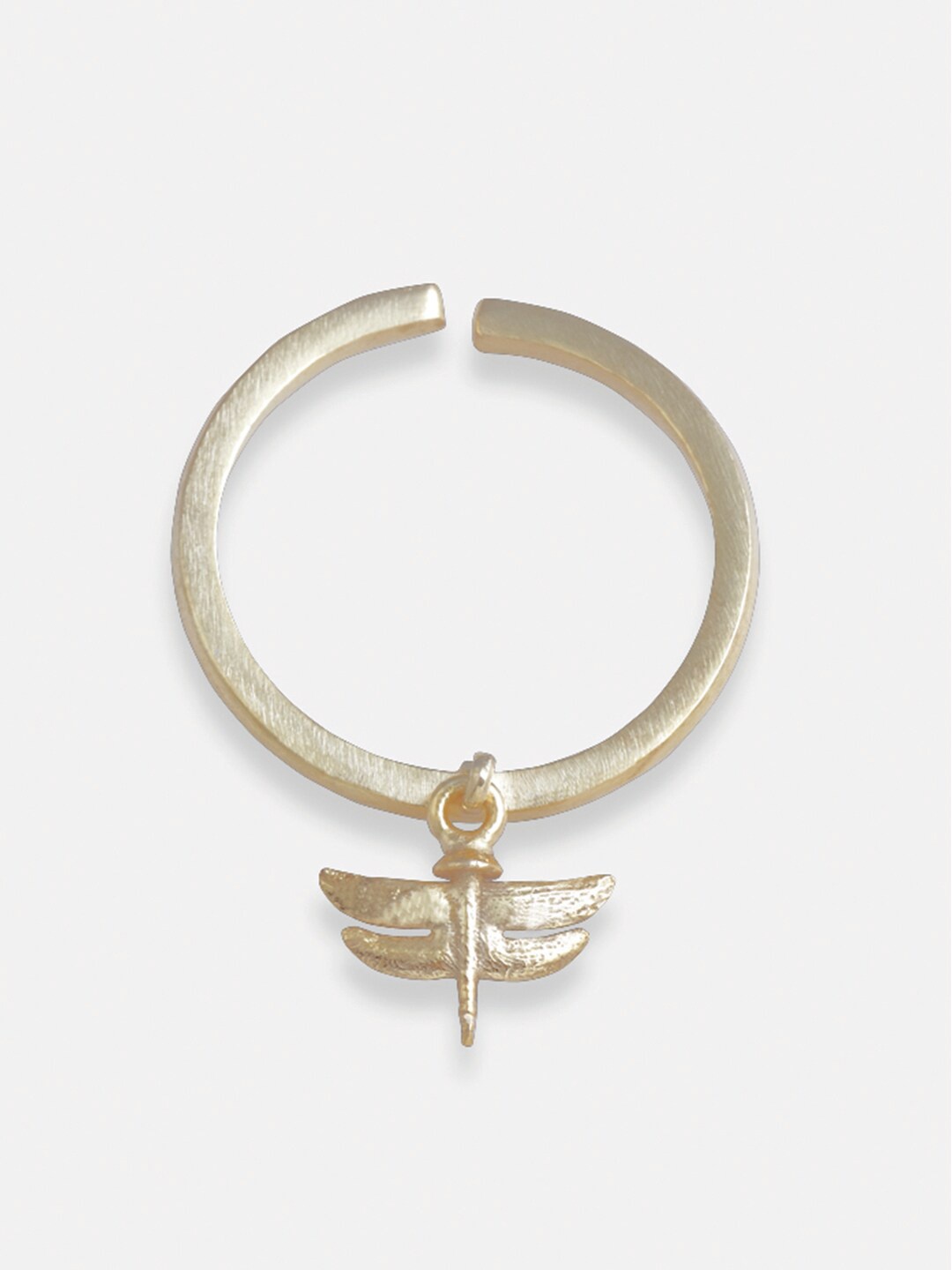 

Tipsyfly Gold-Plated Dragonfly Charm Finger Ring