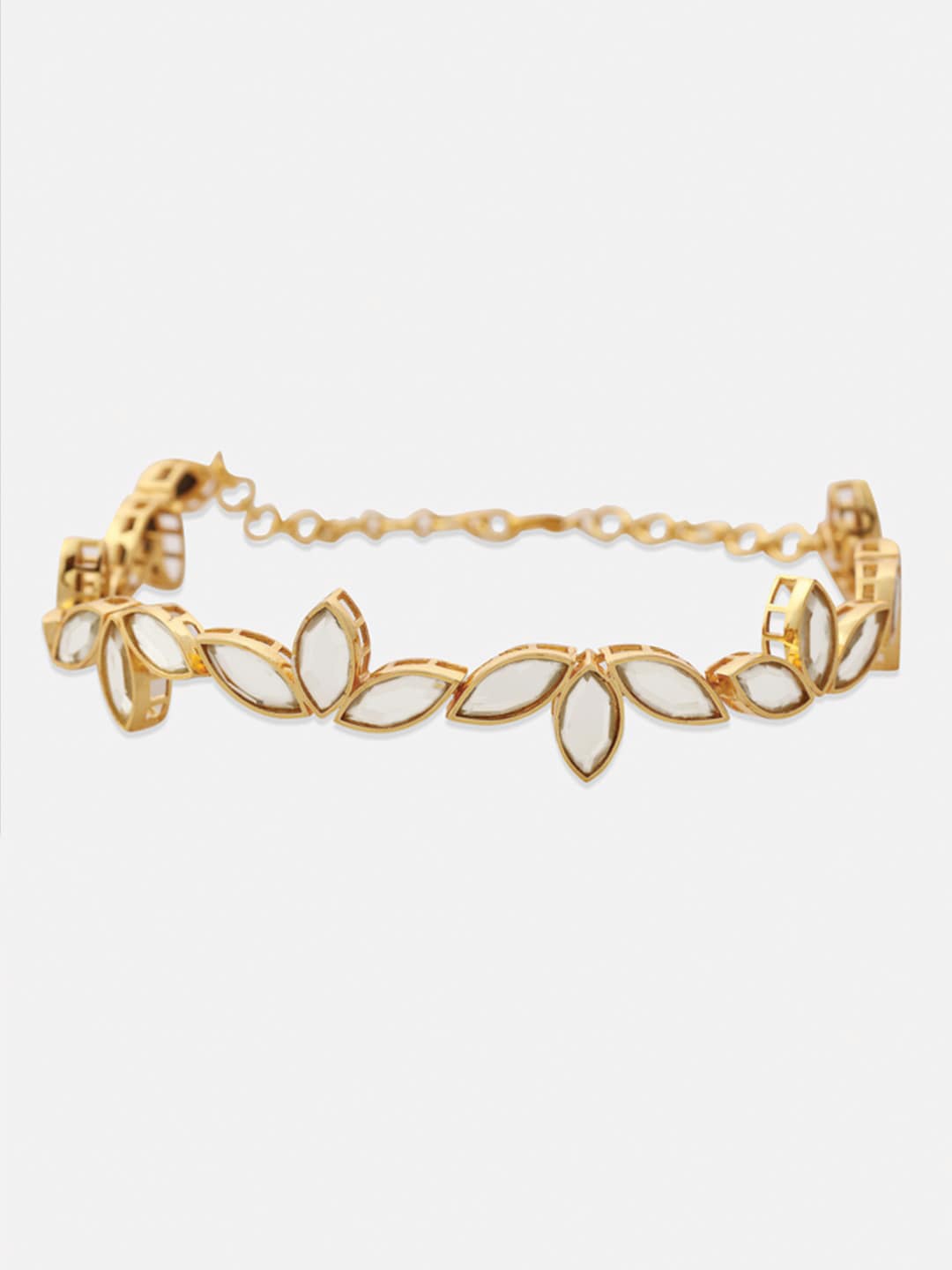 

Tipsyfly Gold-Toned & White Brass Gold-Plated Necklace