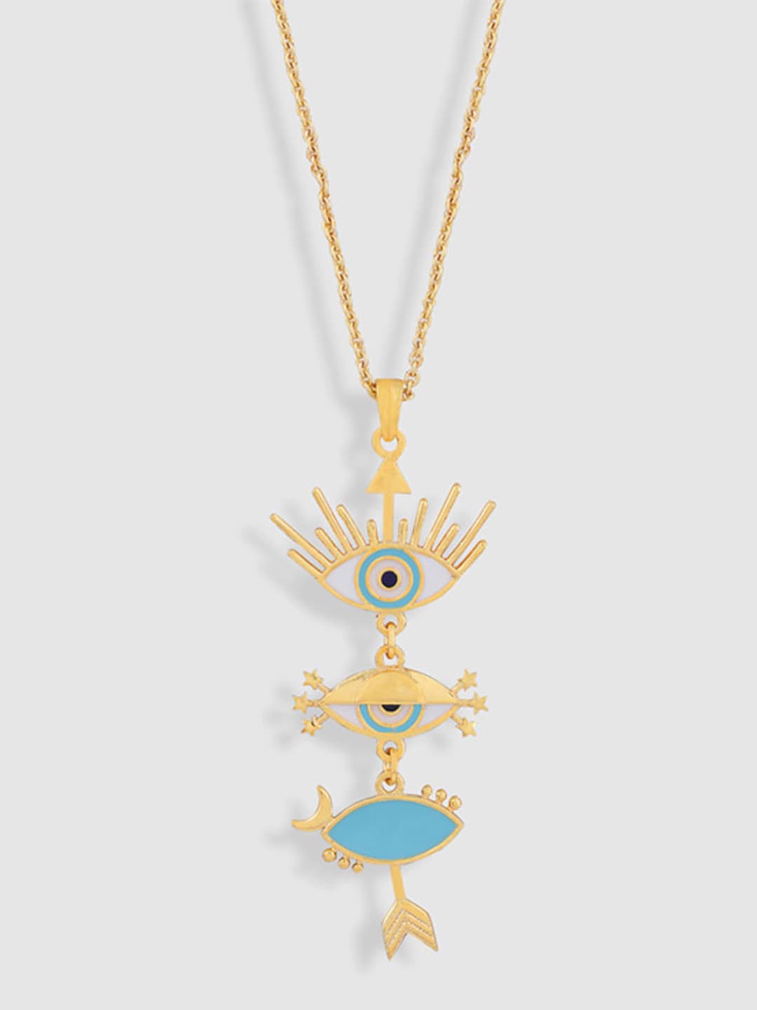 

Tipsyfly Gold-Toned & White Brass Gold-Plated Necklace