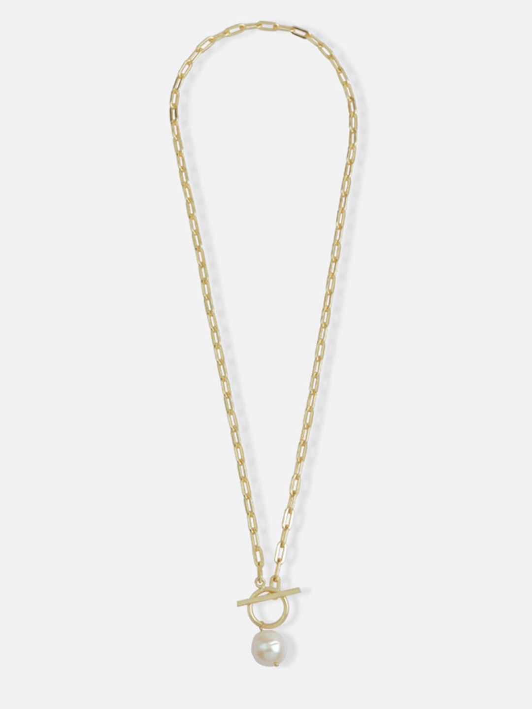 

Tipsyfly Gold-Toned & White Brass Gold-Plated Handcrafted Necklace