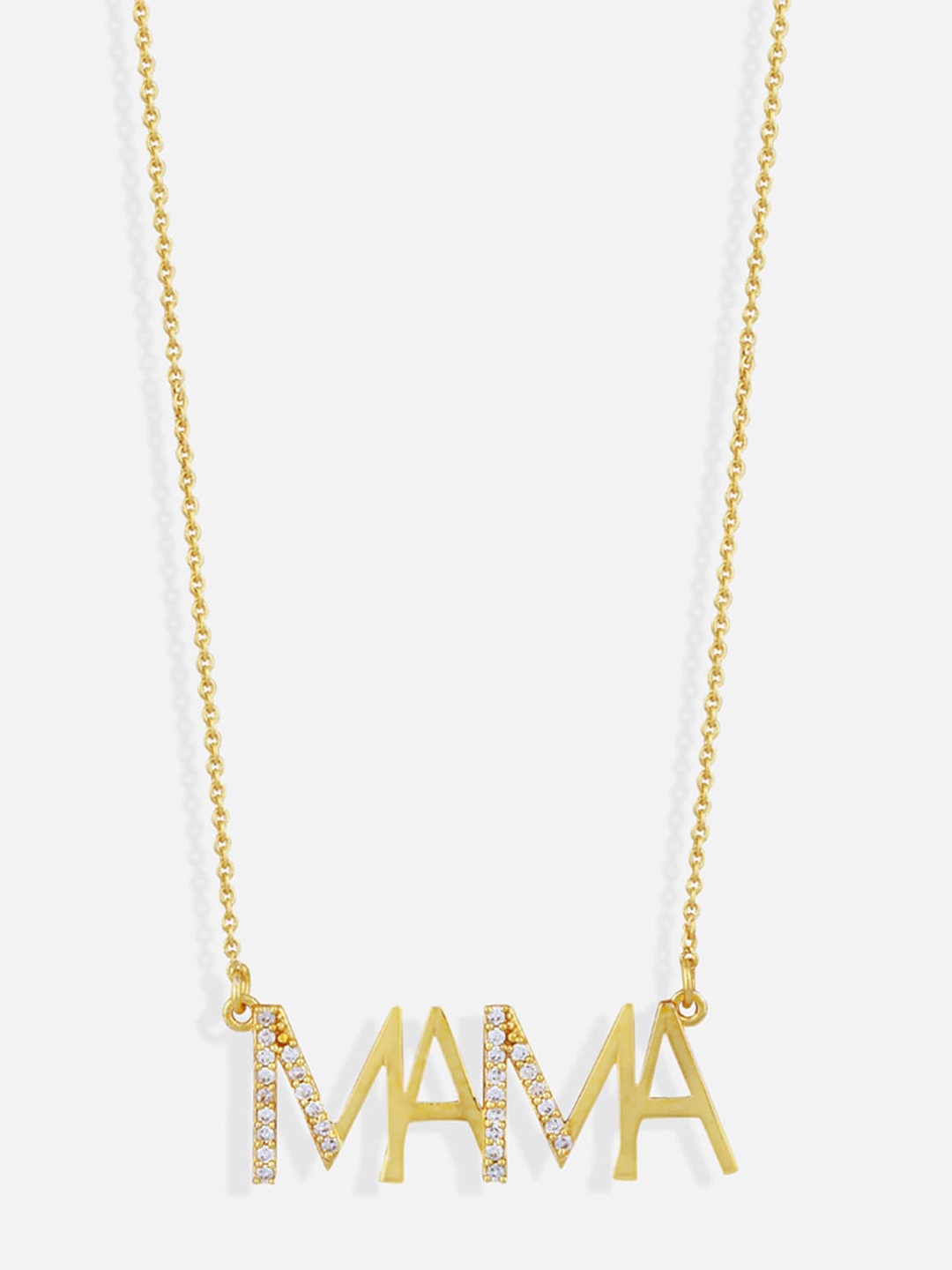 

Tipsyfly Gold-Toned & White Brass Gold-Plated Necklace