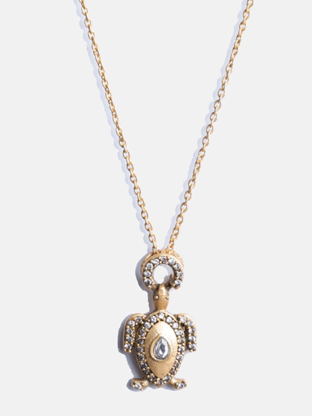 

Tipsyfly Gold-Toned & White Brass Gold-Plated Necklace