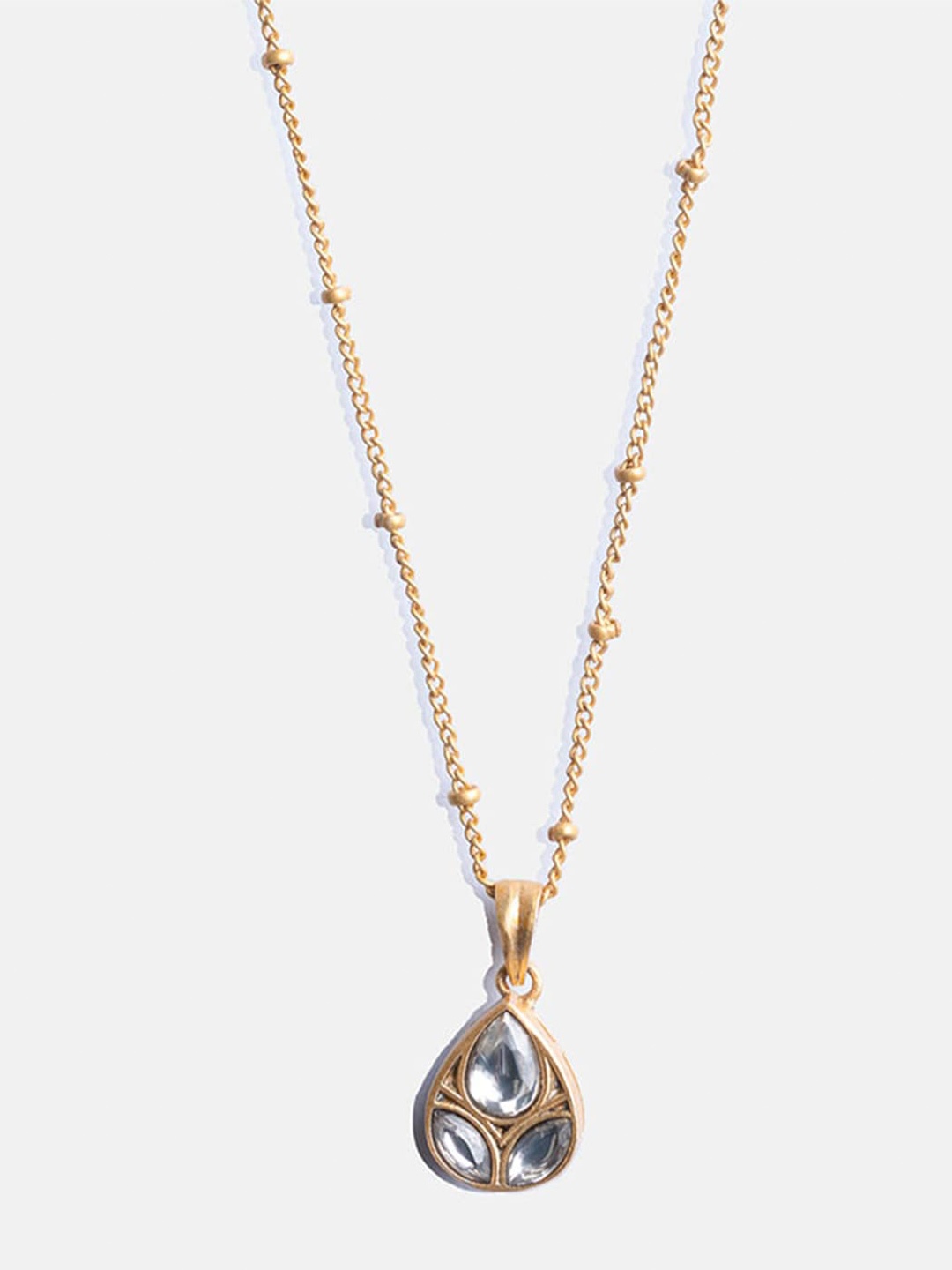 

Tipsyfly Gold-Toned & White Brass Gold-Plated Necklace