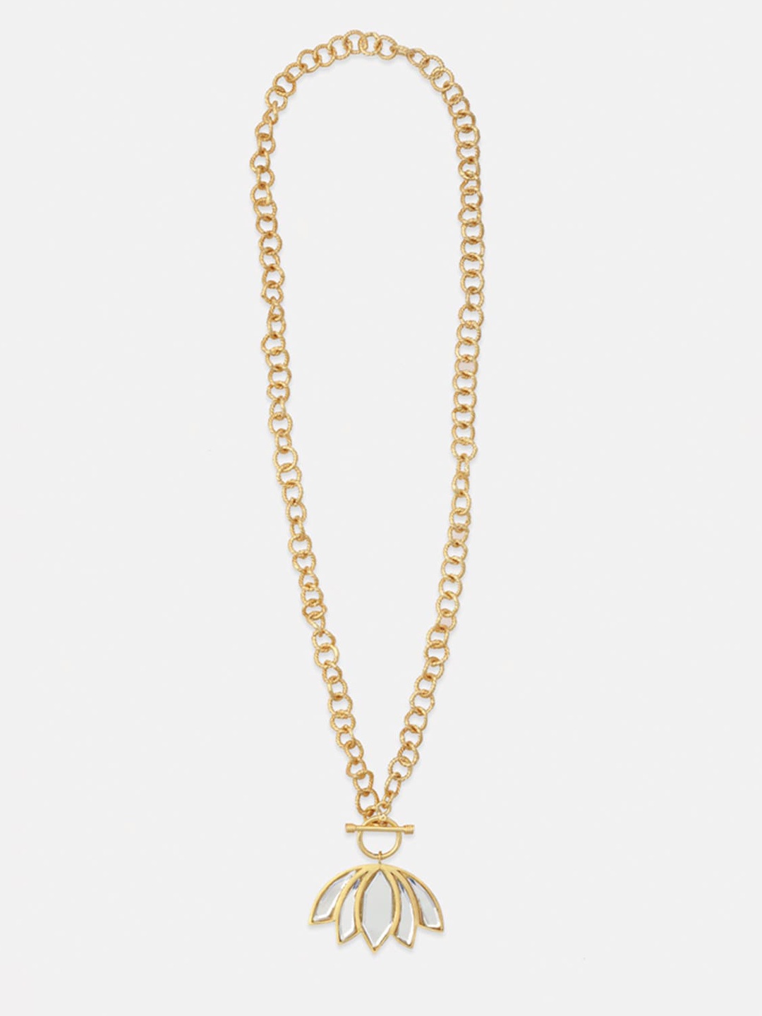

Tipsyfly Gold-Toned & White Brass Gold-Plated Necklace