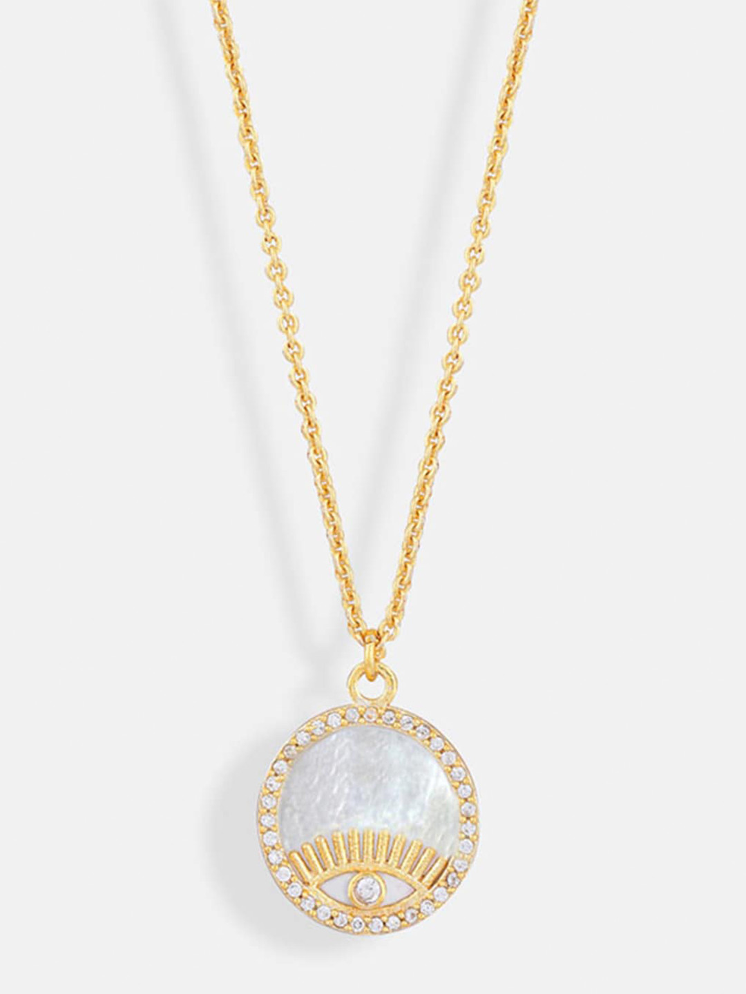 

Tipsyfly Gold-Toned & White Brass Gold-Plated Necklace