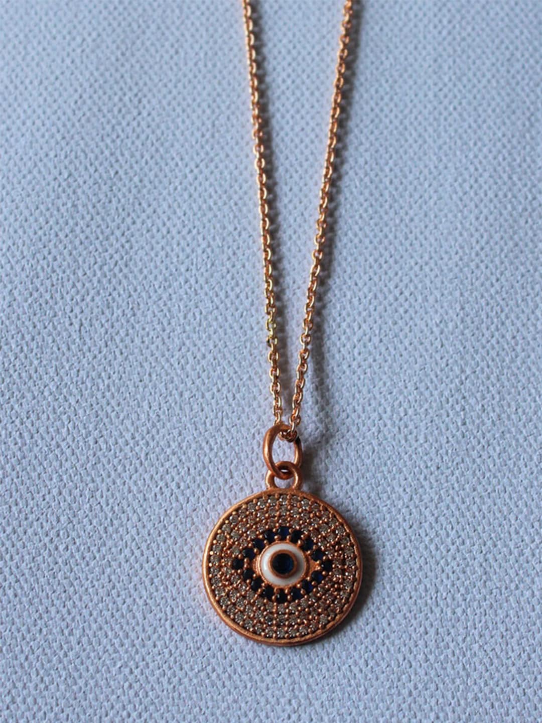 

Tipsyfly Gold-Toned & Rose Gold Brass Gold-Plated Necklace