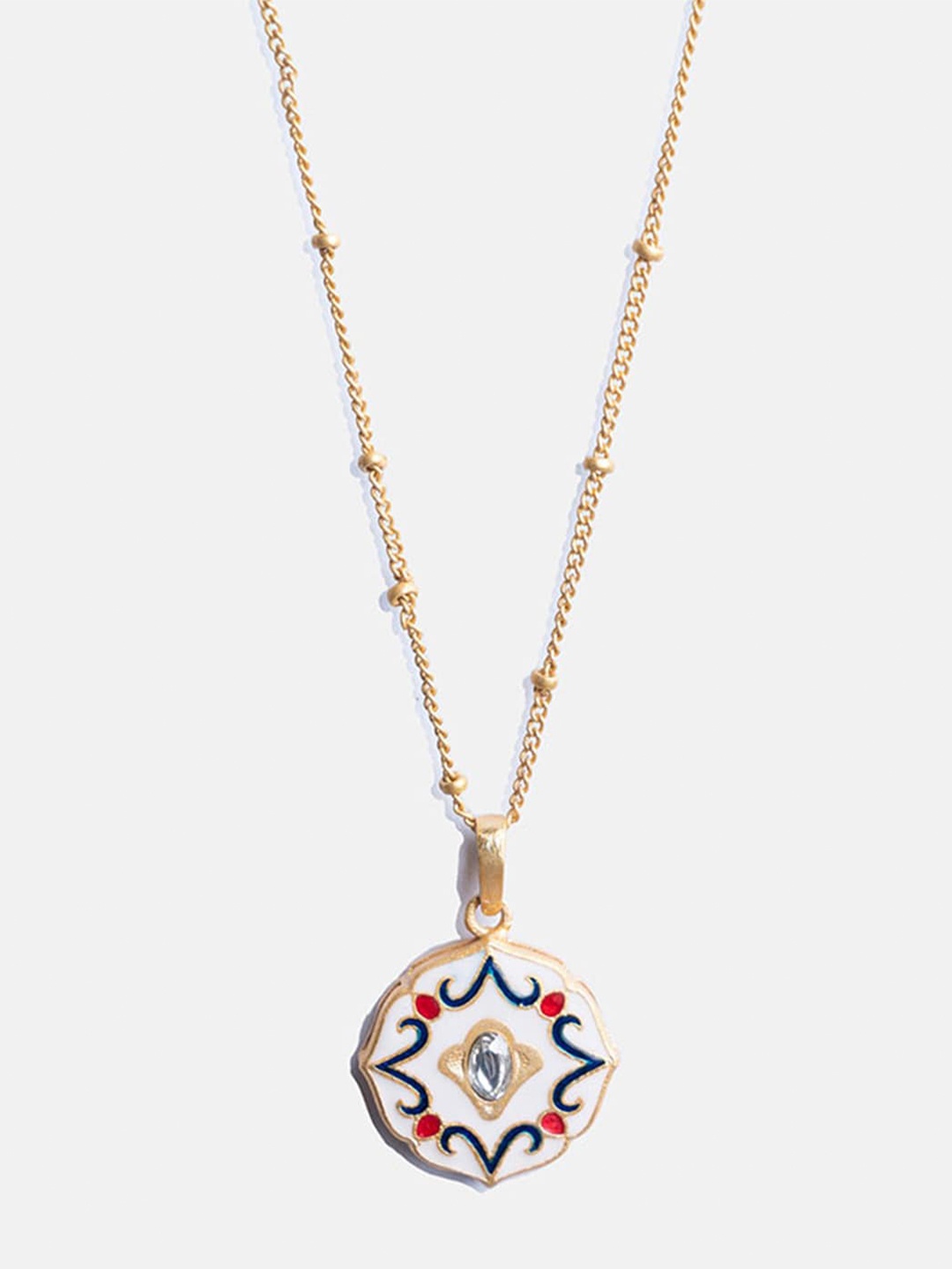 

Tipsyfly Gold-Toned & White Brass Gold-Plated Necklace