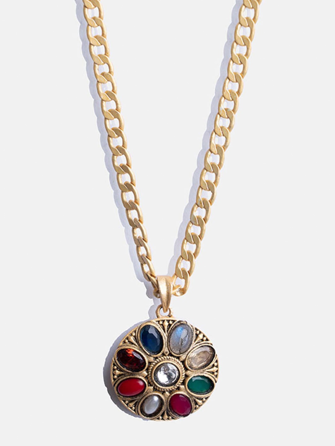 

Tipsyfly Gold-Toned & Red Brass Gold-Plated Necklace
