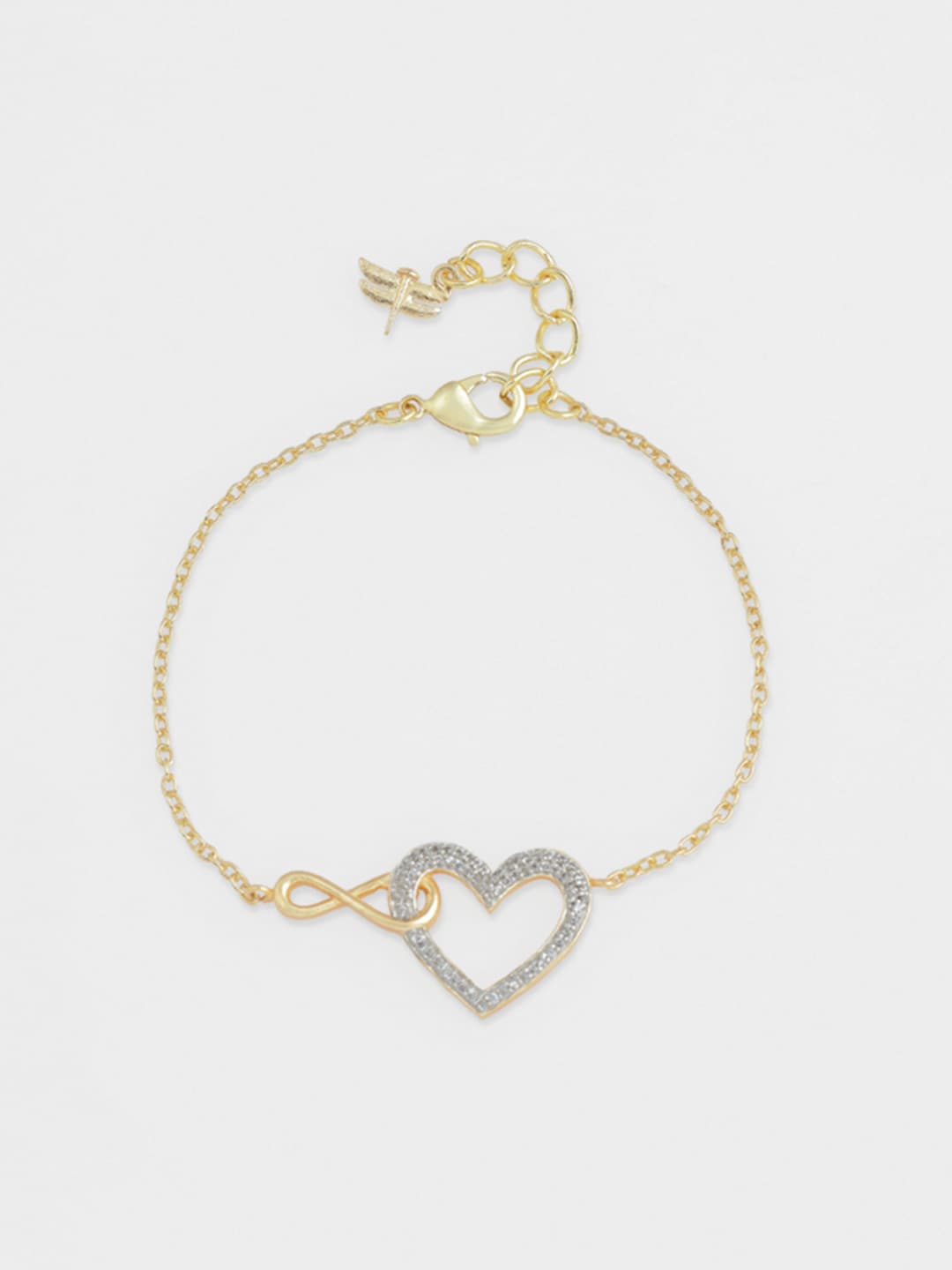 

Tipsyfly Women Gold-Plated Gold-Toned & White Brass Link Bracelet