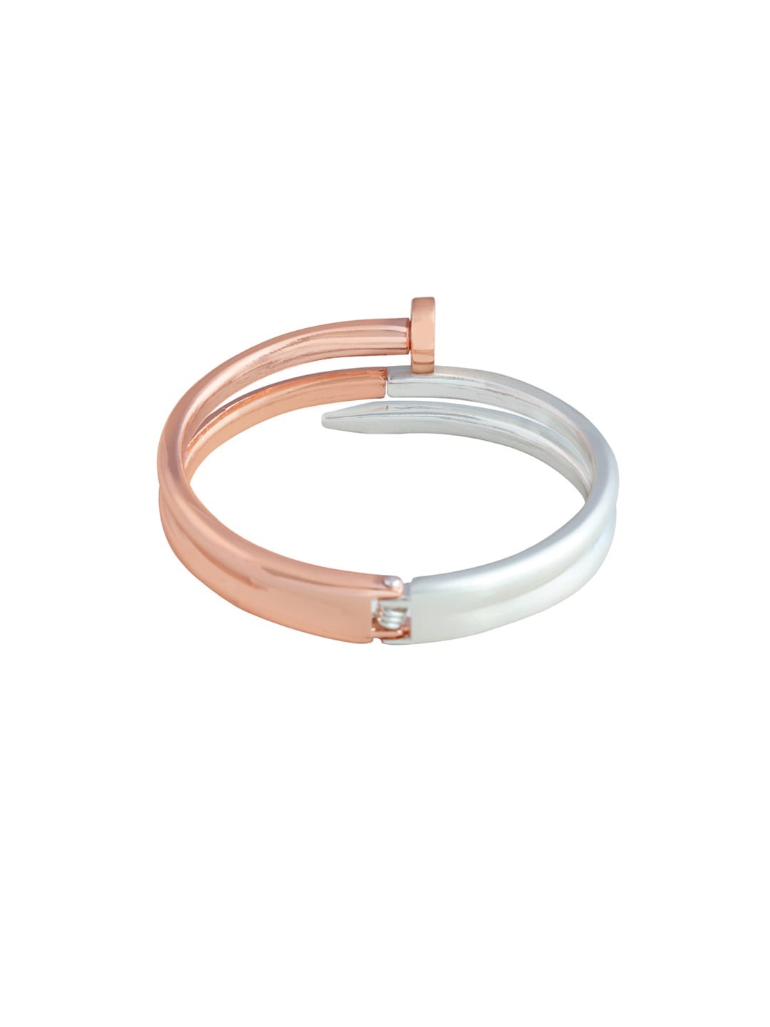 

Tipsyfly Women Rose Gold & Silver-Toned Brass Rose Gold-Plated Kada Bracelet