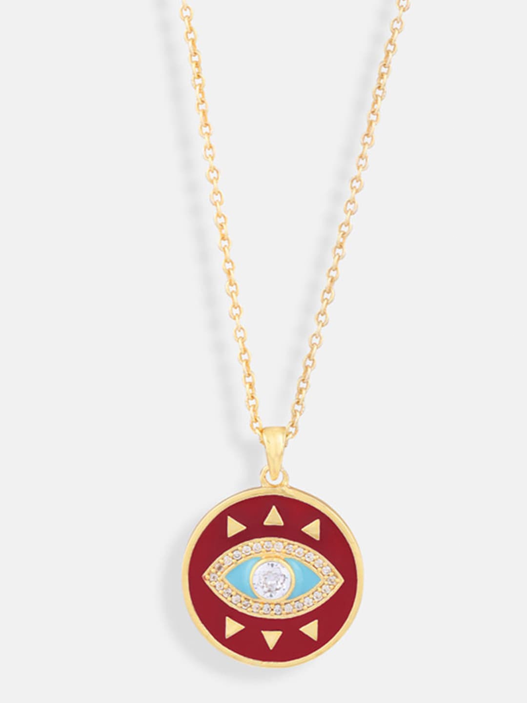 

Tipsyfly Gold-Toned & Red Brass Gold-Plated Necklace