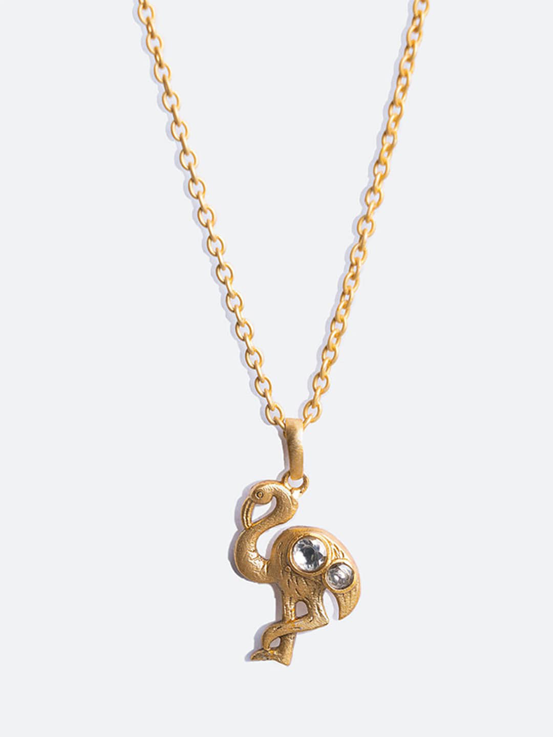 

Tipsyfly Gold-Toned & White Brass Gold-Plated Necklace