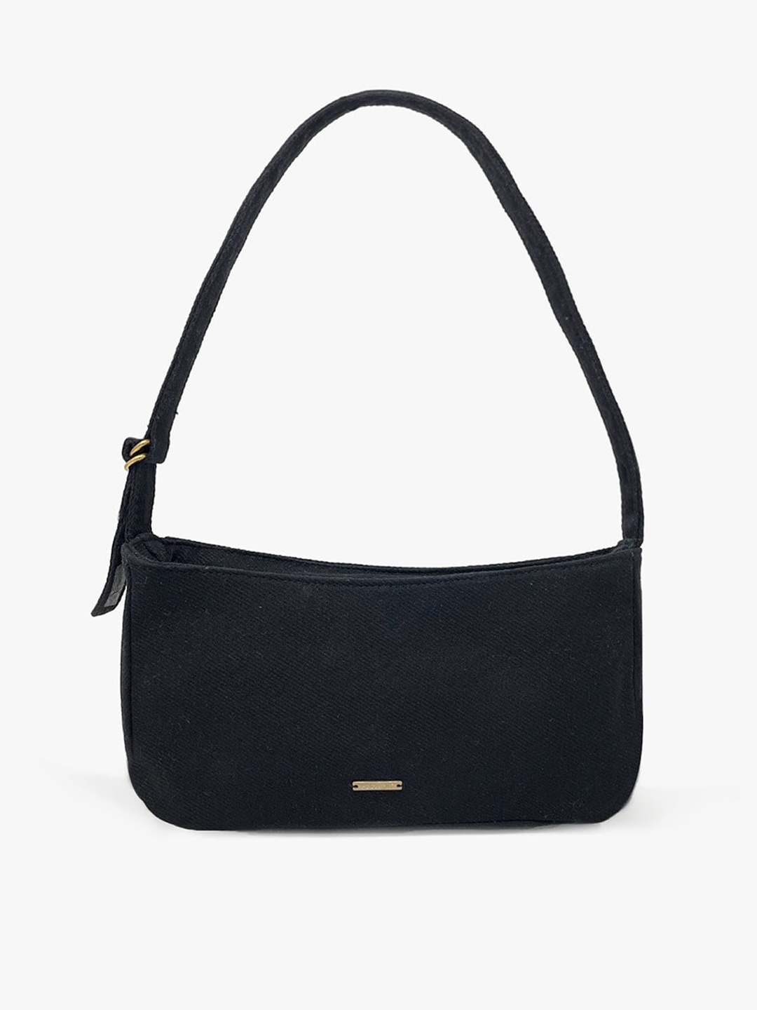 

EcoRight Black Cotton Structured Hobo Bag with Fringed