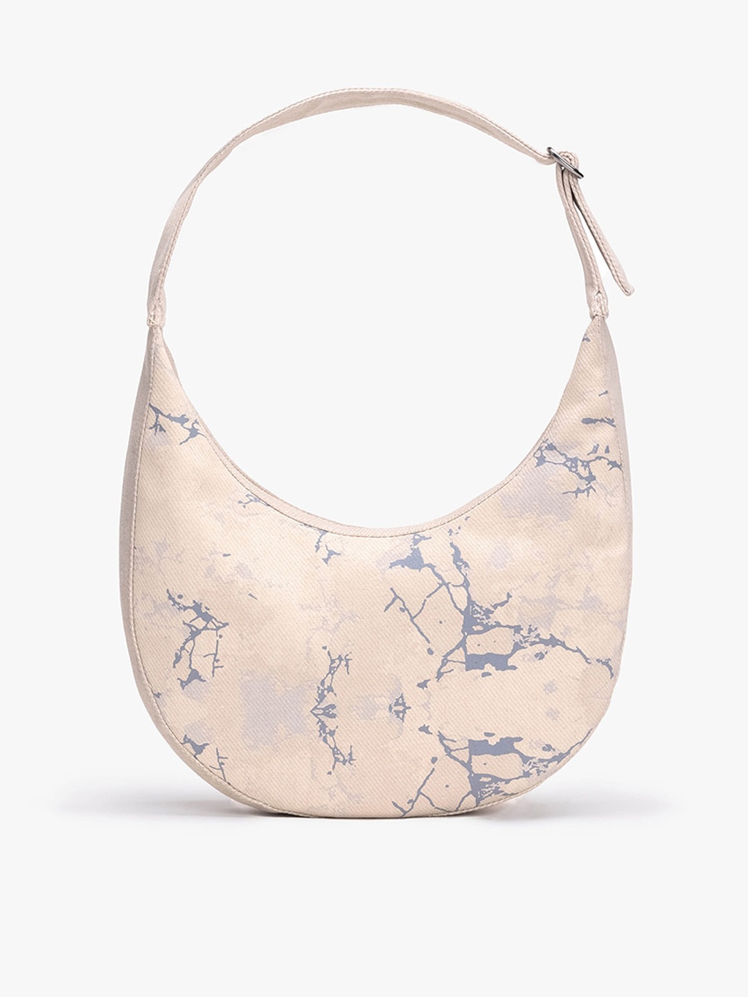 

EcoRight Printed Half Moon Hobo Bag, Beige