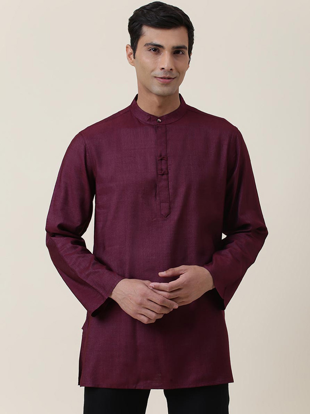 

Fabindia Men Maroon Short Kurta
