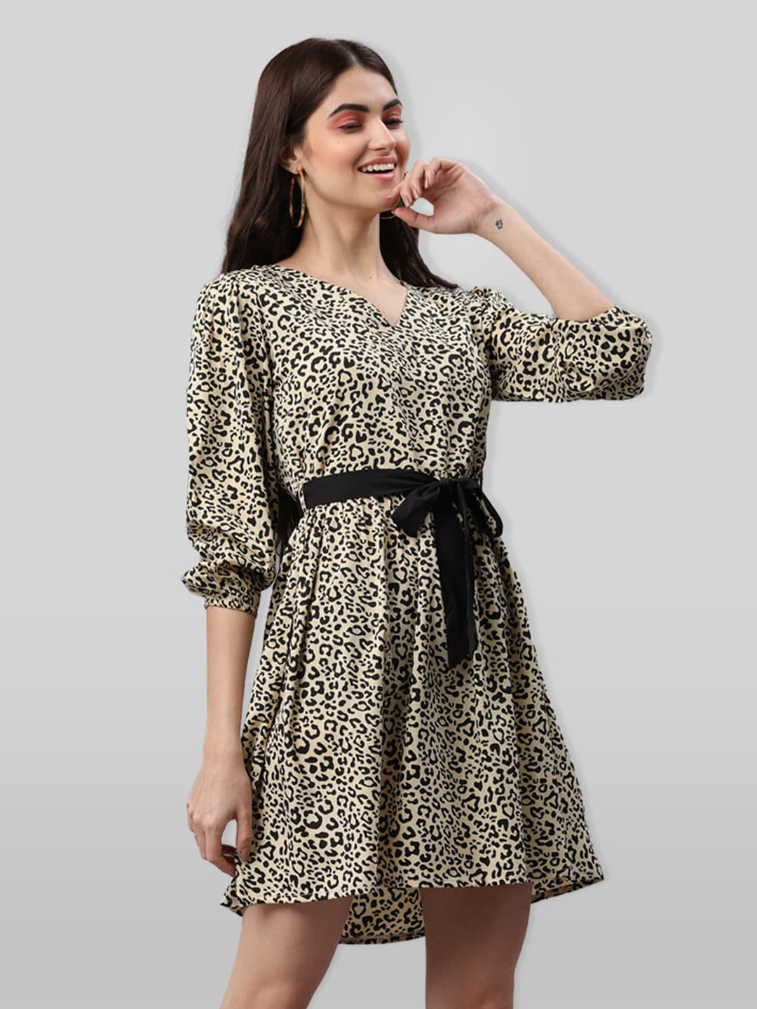 

PRETTY LOVING THING Beige Animal Dress